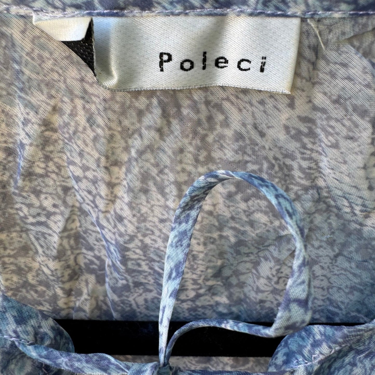Poleci Y2K Silk Snakeskin Print Sheer Fairy Ruffle Boho Indie Romantic Blouse