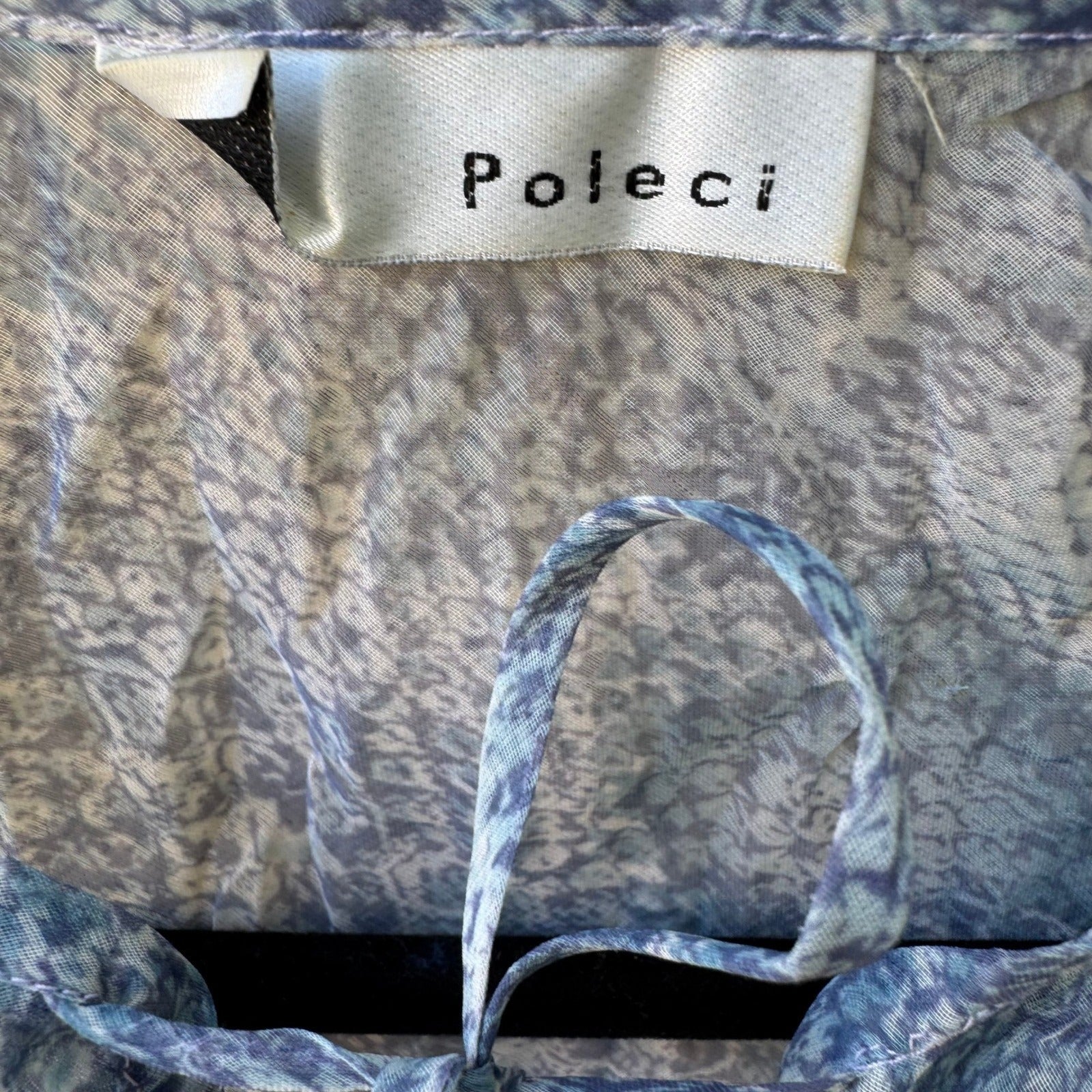 Poleci Y2K Silk Snakeskin Print Sheer Fairy Ruffle Boho Indie Romantic Blouse