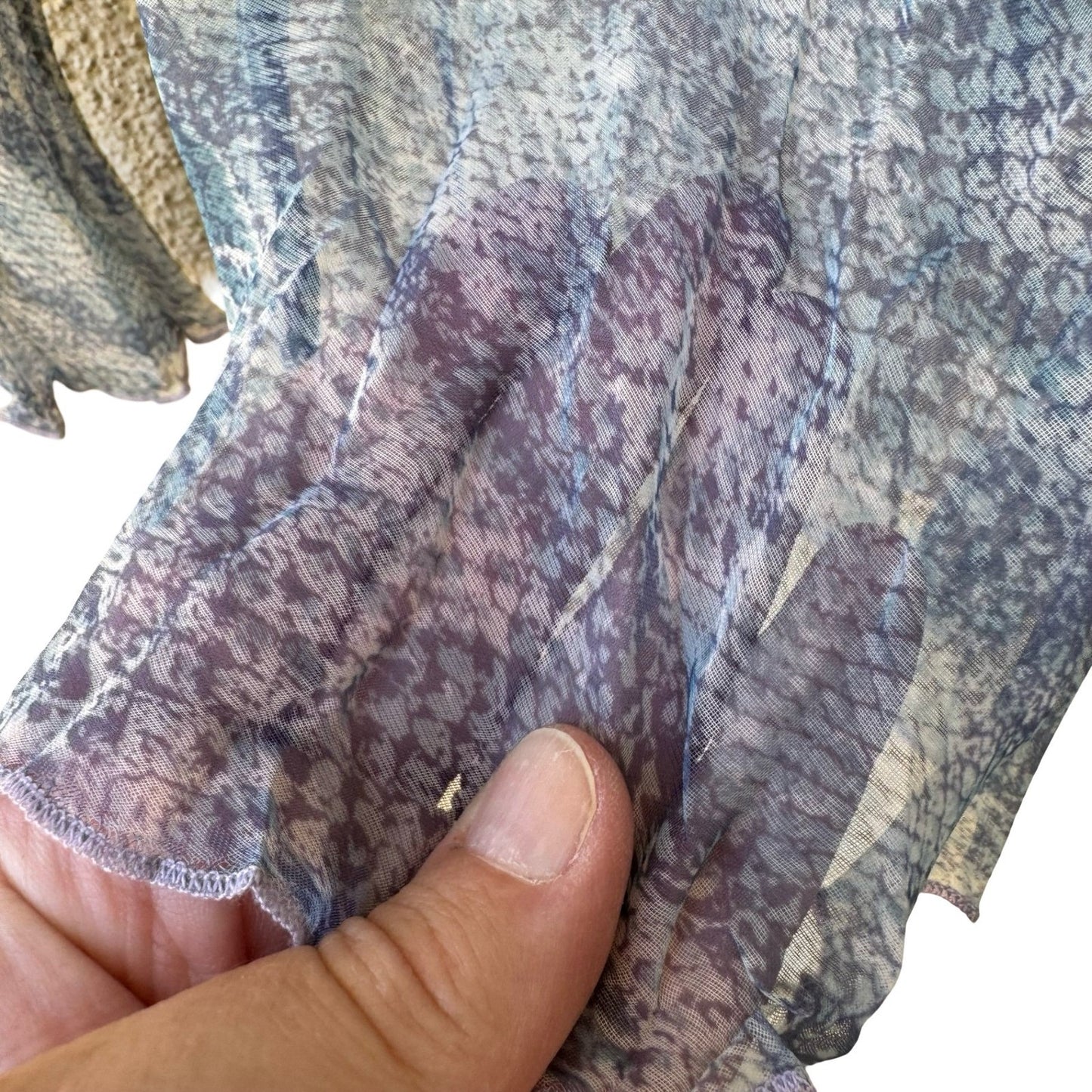 Poleci Y2K Silk Snakeskin Print Sheer Fairy Ruffle Boho Indie Romantic Blouse