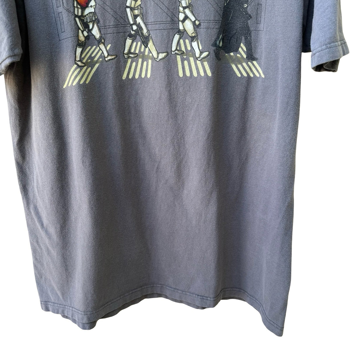 Star Wars Abbey Road Parody Darth Vader Stormtrooper Graphic T-Shirt Gray L