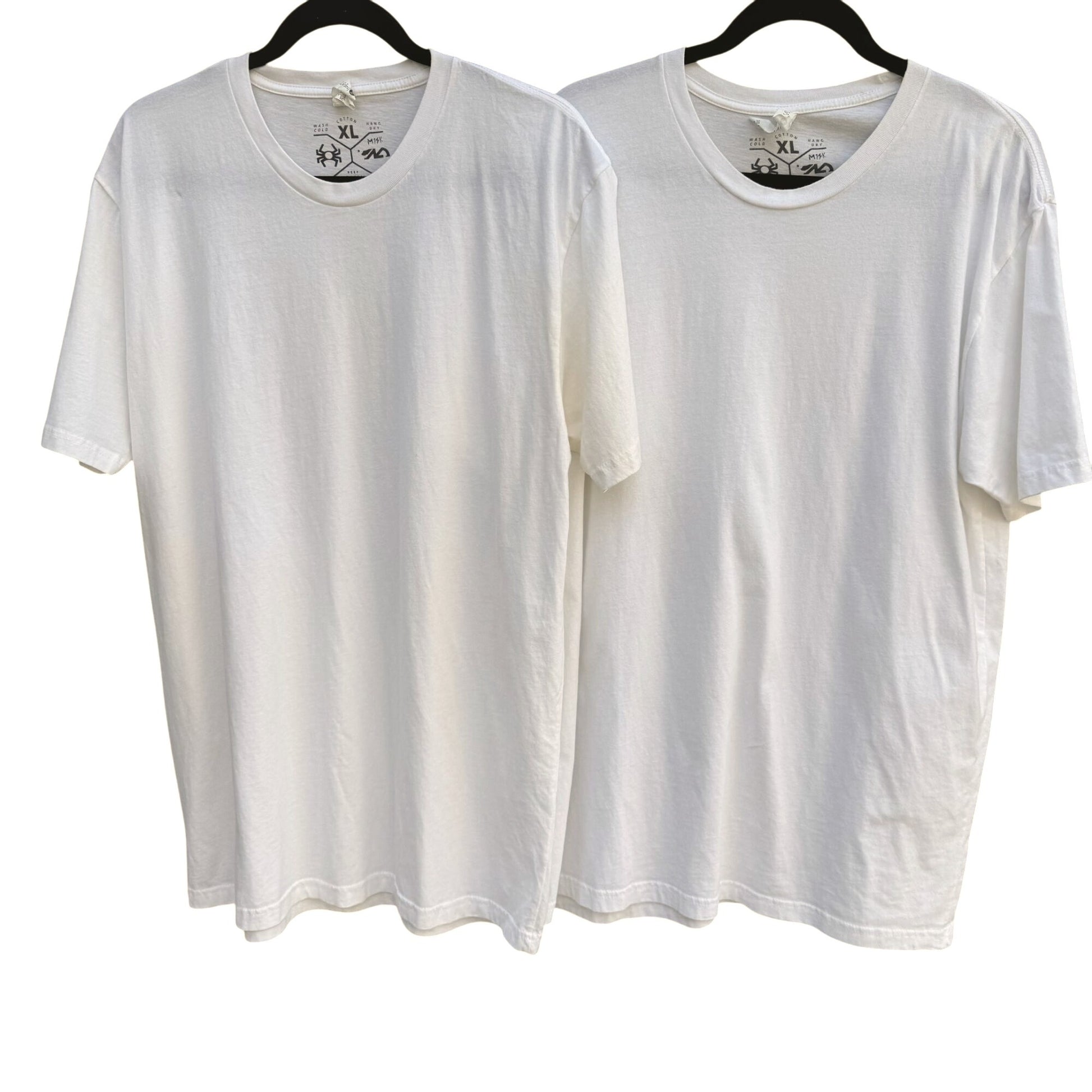 Next Level Apparel Mens White Cotton Crew Neck Short Sleeve T-Shirts XL 2 Pack