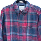 Switch Weatherproof Vintage Mens Red Blue Plaid Flannel Long Sleeve Outdoor Grunge Shirt L 2 image