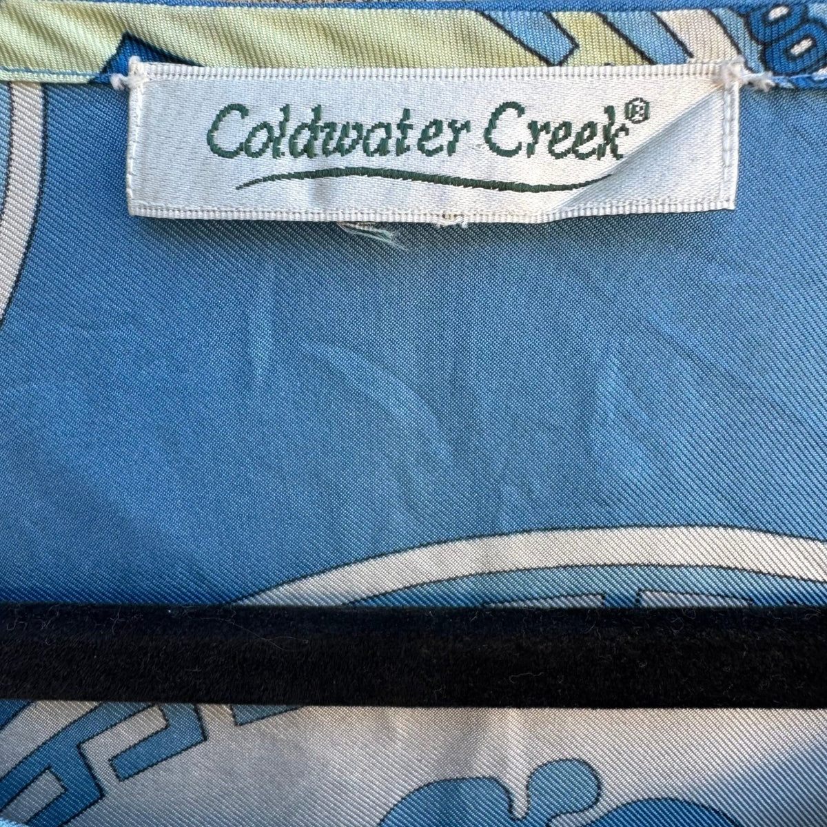 Coldwater Creek Silk Resortwear Coastal Nautical Boho Paisley Tunic Blouse XXL