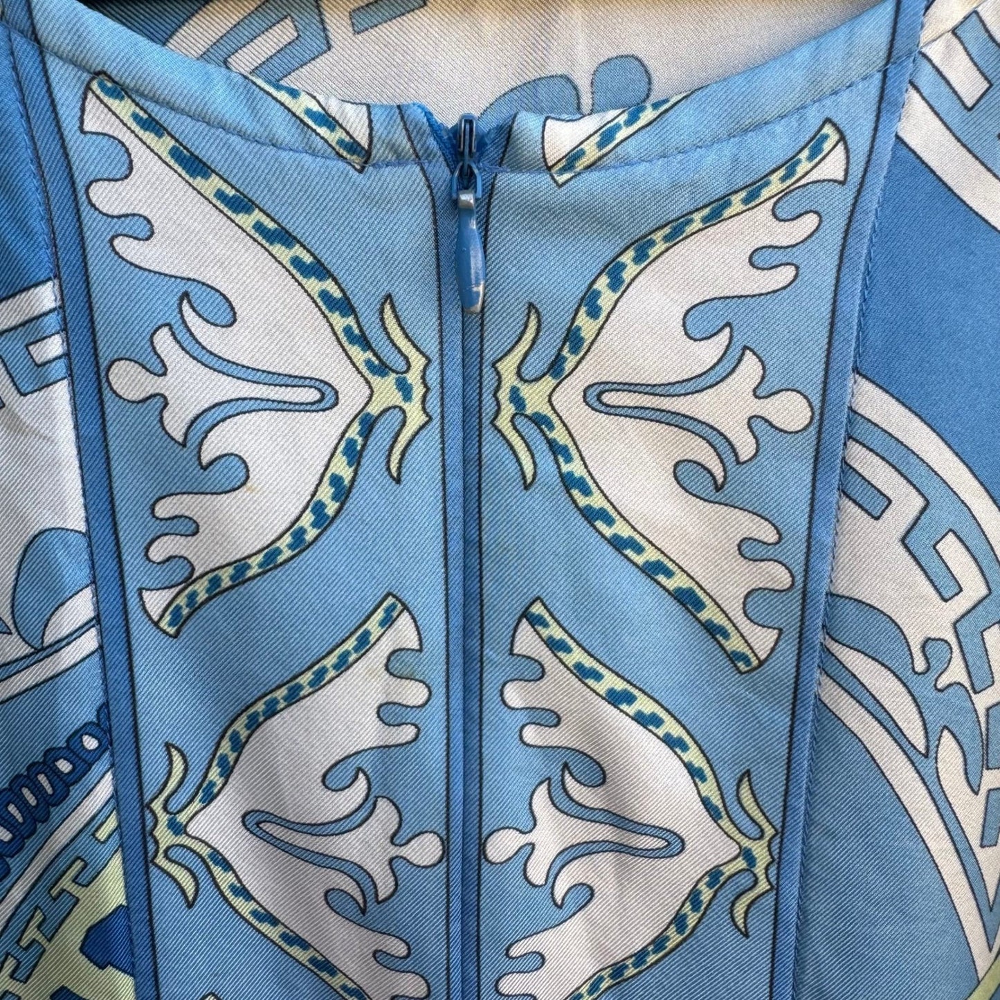 Coldwater Creek Silk Resortwear Coastal Nautical Boho Paisley Tunic Blouse XXL