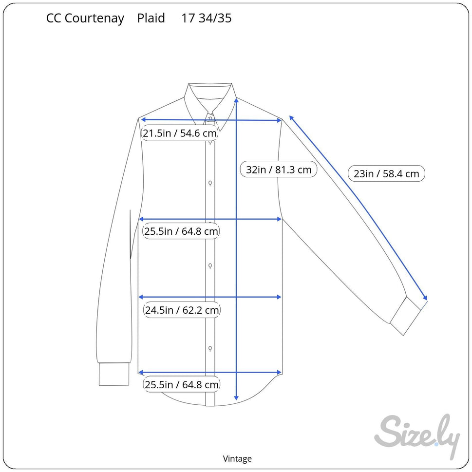 CC Courtenay Vintage Mens Red Plaid Grunge Long Sleeve Cotton Button-Down Shirt L