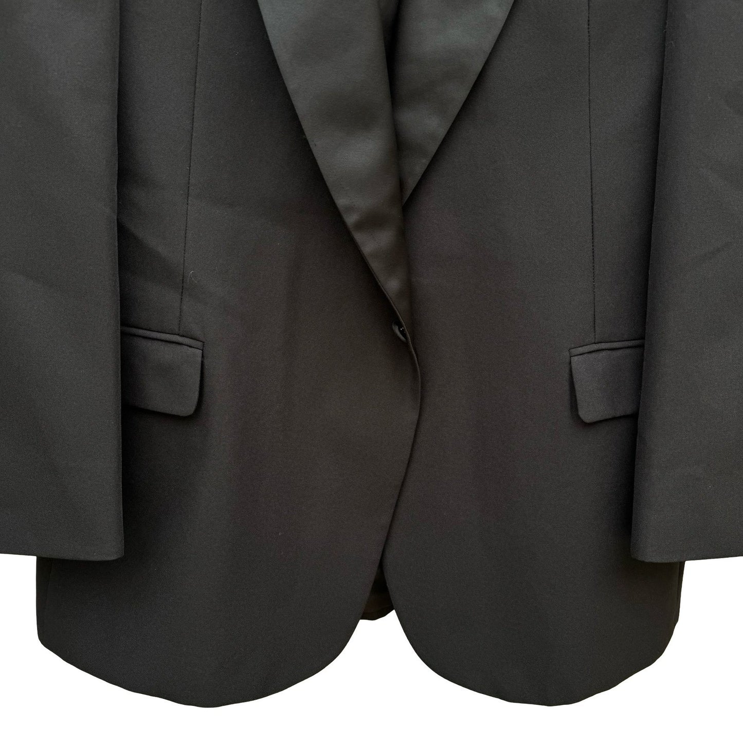 Raffinati Formal Mens 46L Black 1 Button Peak Lapel Tuxedo Jacket Blazer USA