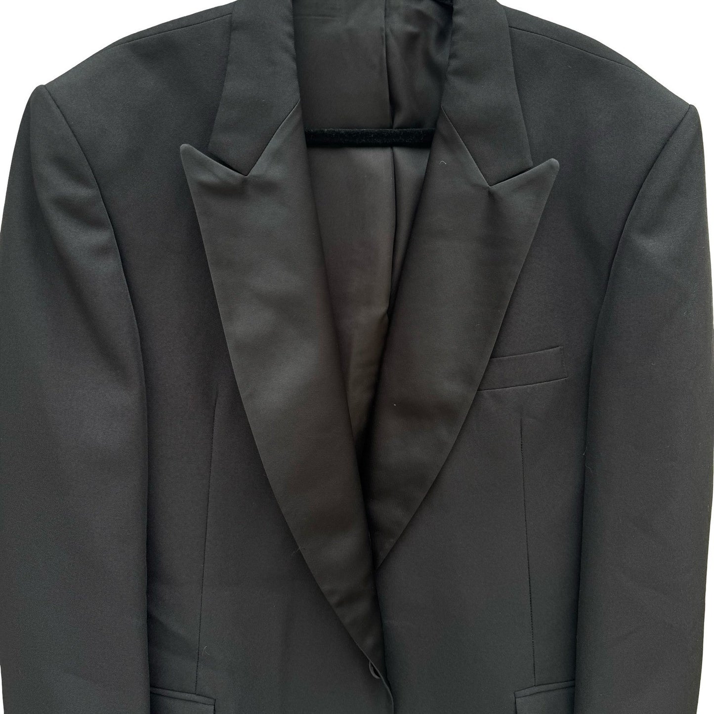Raffinati Formal Mens 46L Black 1 Button Peak Lapel Tuxedo Jacket Blazer USA