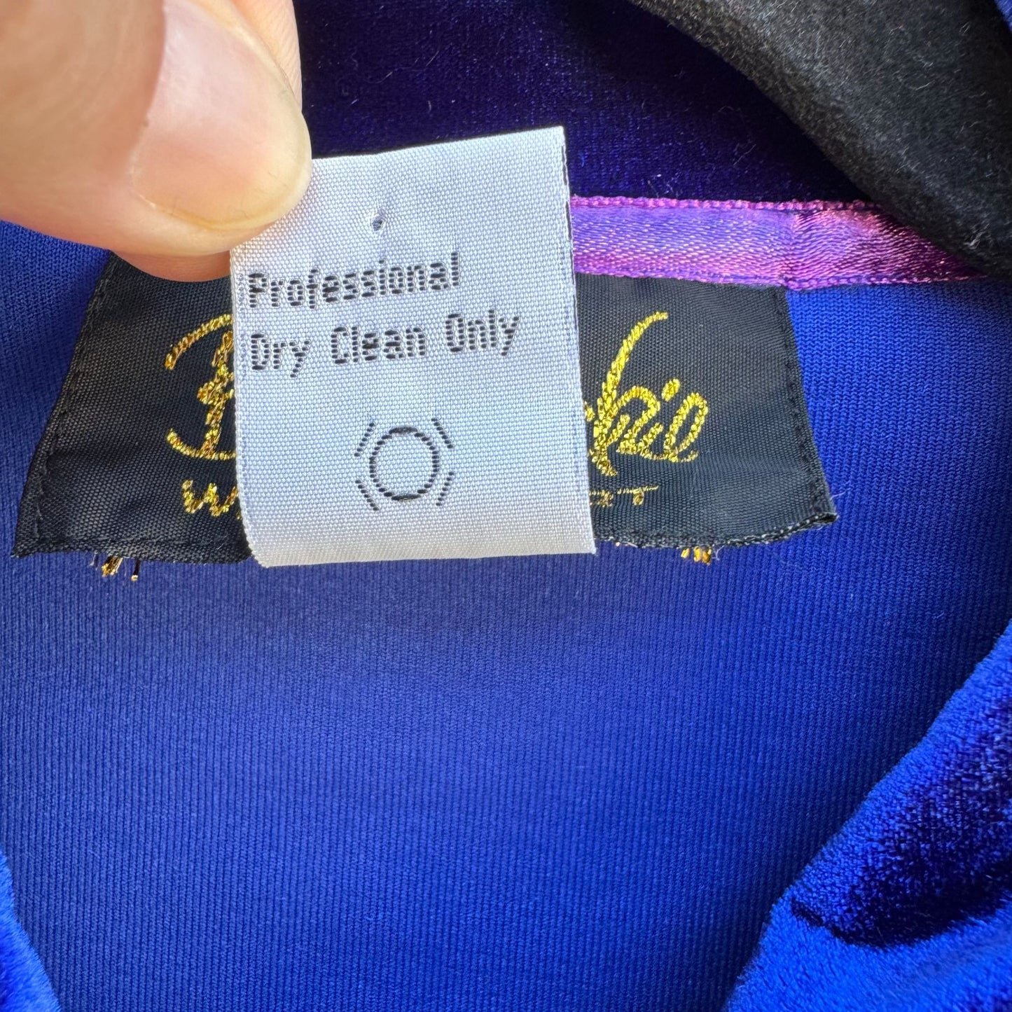 Bob Mackie Wearable Art Vintage Womens Retro Blue Embroidered Velvet Zip Jacket S