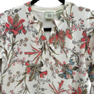 Switch Belongings Floral Print Womens 3/4 Sleeve Knit Split Neck Multicolor Shirt Top M 2 image