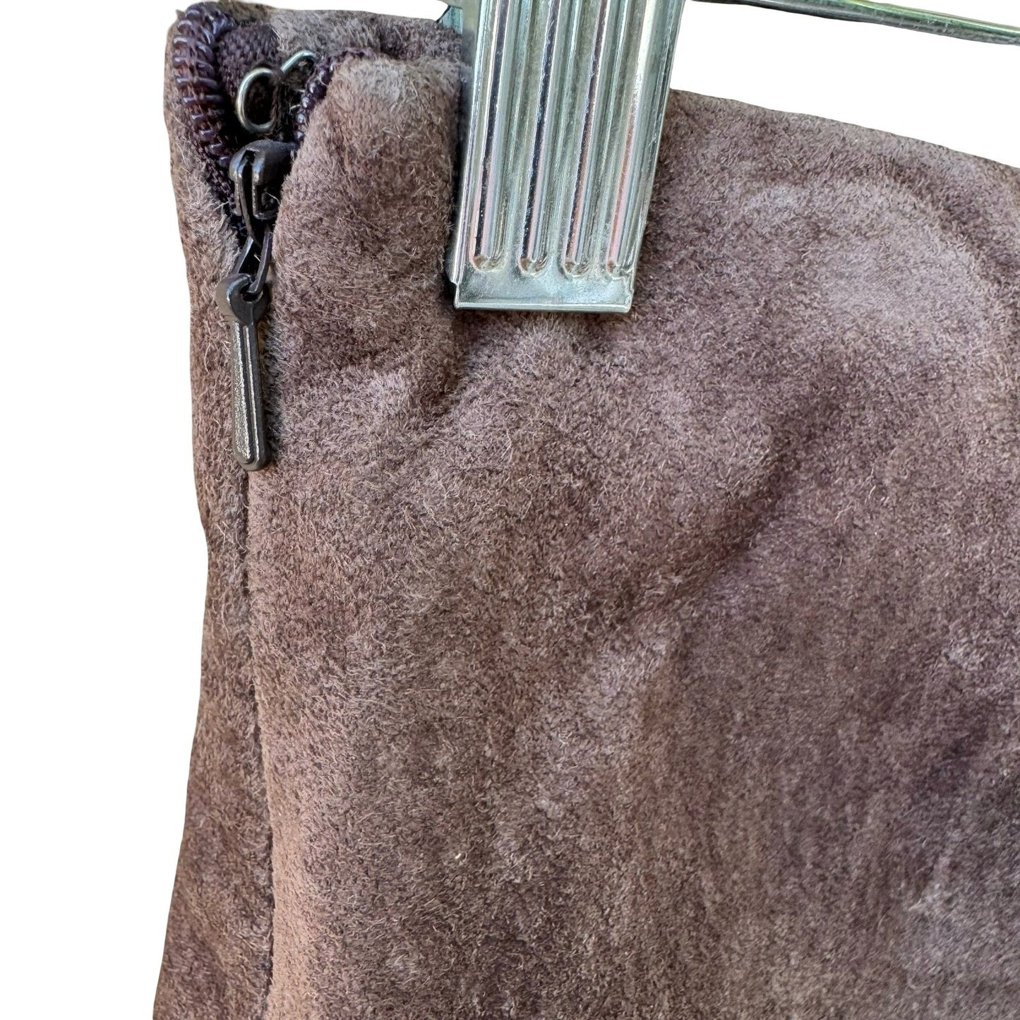 Jane Doe Y2K 90s Earthy Boho Western Suede Leather Asymmetric Edgy Midi Skirt 6