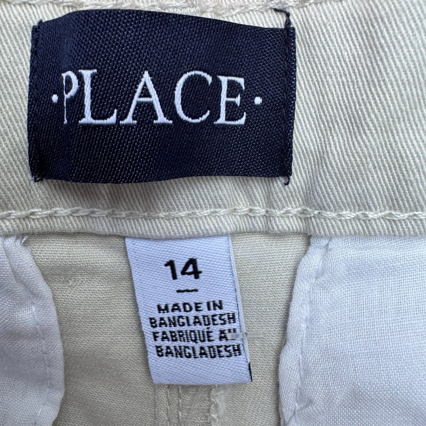 The Childrens Place Girls Millstone Beige Stretch Chino Pants Belt Size 14 NEW