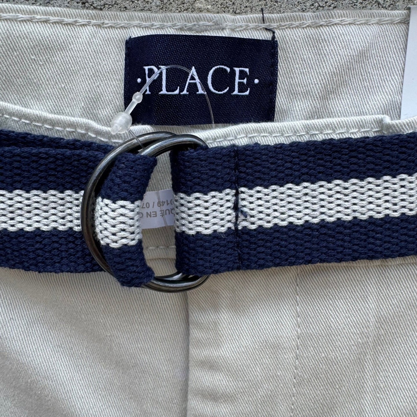The Childrens Place Girls Millstone Beige Stretch Chino Pants Belt Size 14 NEW