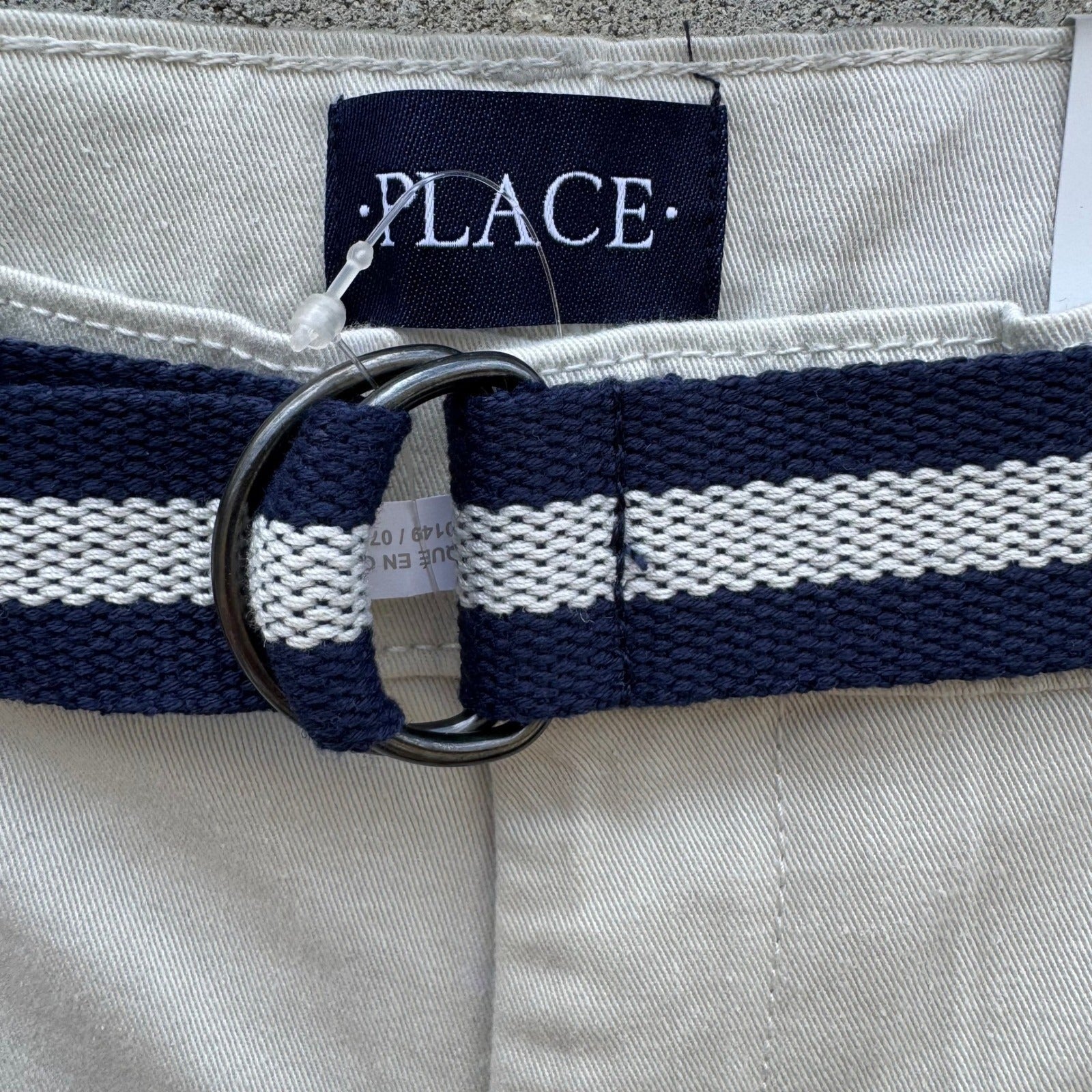 The Childrens Place Girls Millstone Beige Stretch Chino Pants Belt Size 14 NEW