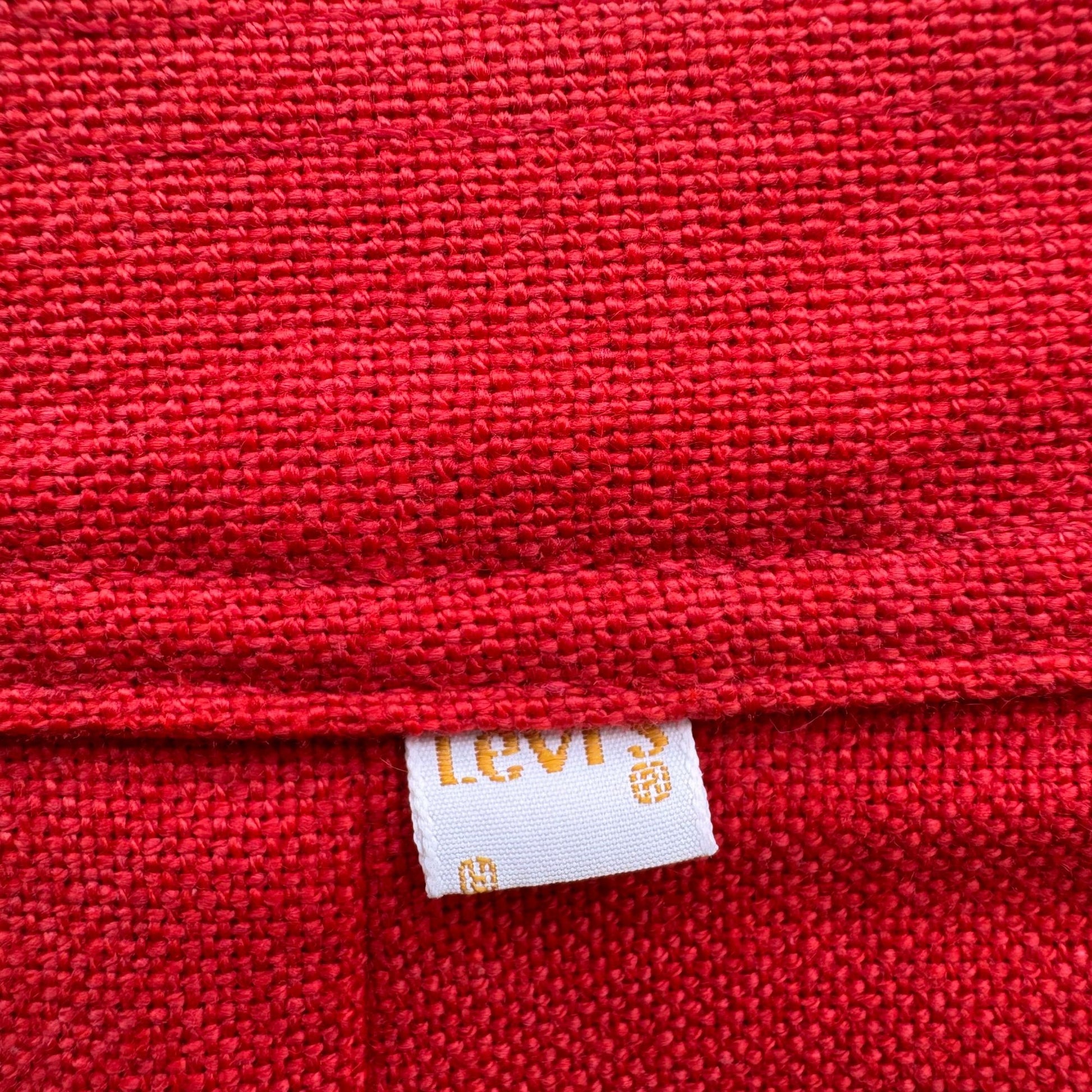 Levi Strauss Vintage 70s Womens Brick Red High Waist Linen Wide Leg Pants 28x31