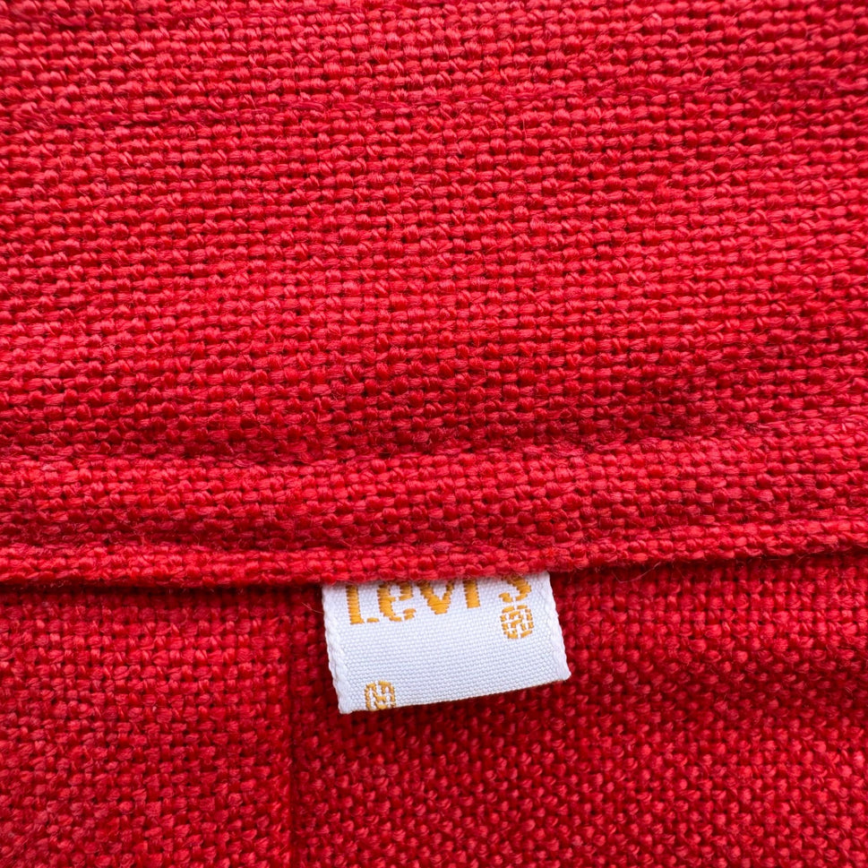 Levi Strauss Vintage 70s Womens Brick Red High Waist Linen Wide Leg Pants 28x31