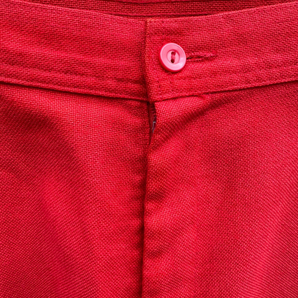 Levi Strauss Vintage 70s Womens Brick Red High Waist Linen Wide Leg Pants 28x31