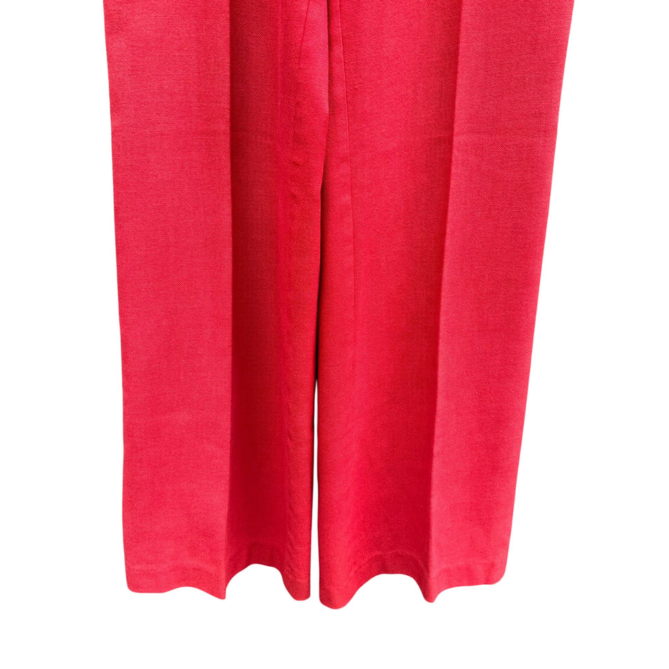 Levi Strauss Vintage 70s Womens Brick Red High Waist Linen Wide Leg Pants 28x31