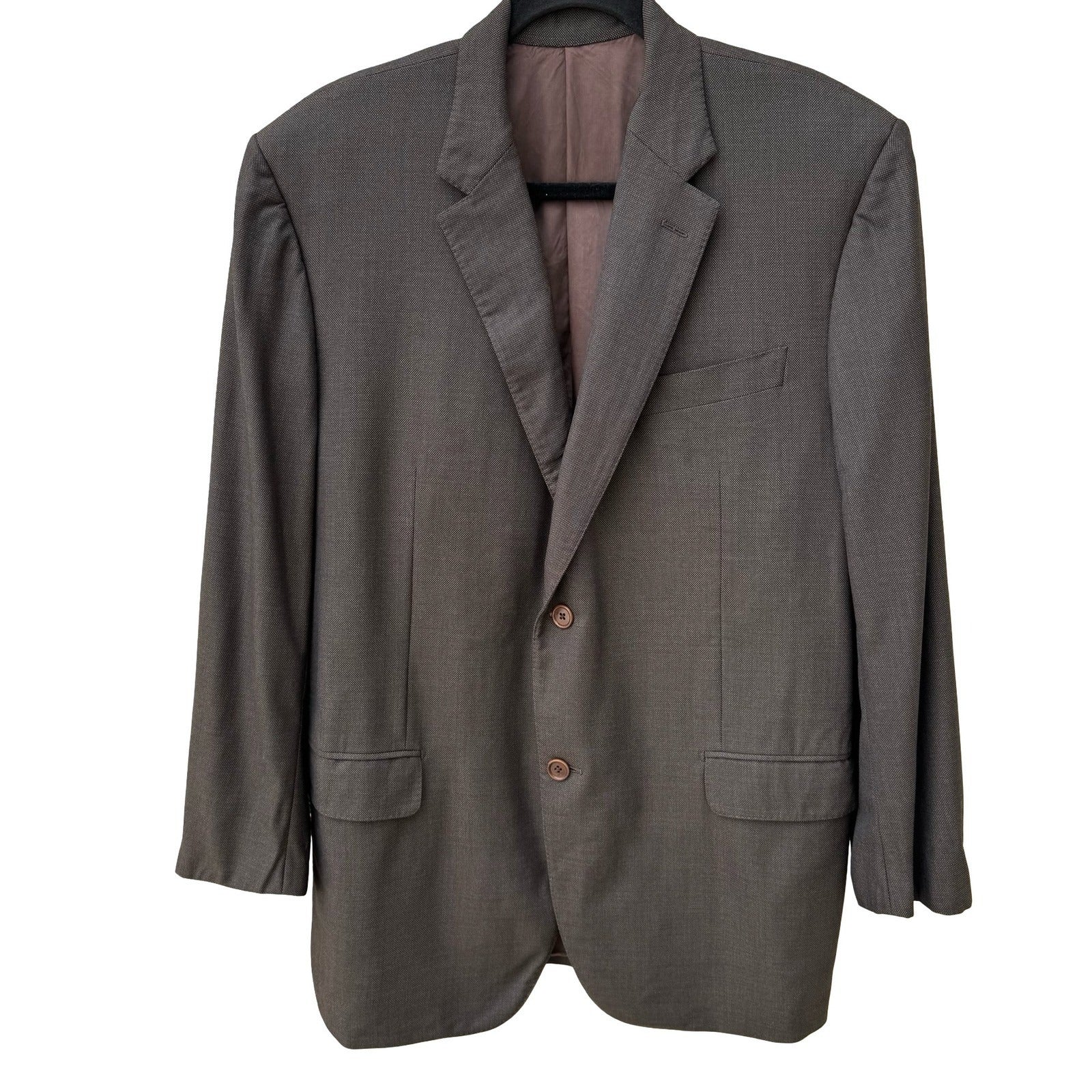Mabro Alandales Mens 40R Super 130s Wool Blazer Brown Made Italy Luxury Office