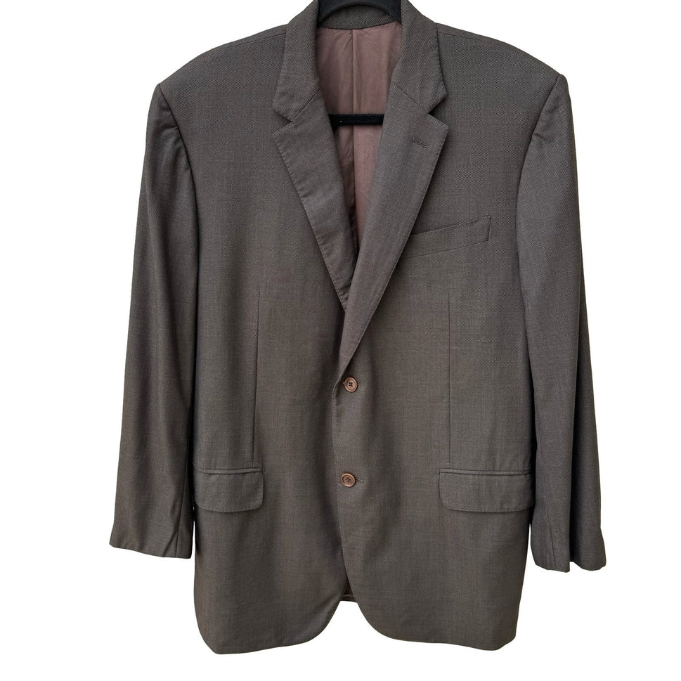 Mabro Alandales Mens 40R Super 130s Wool Blazer Brown Made Italy Luxury Office