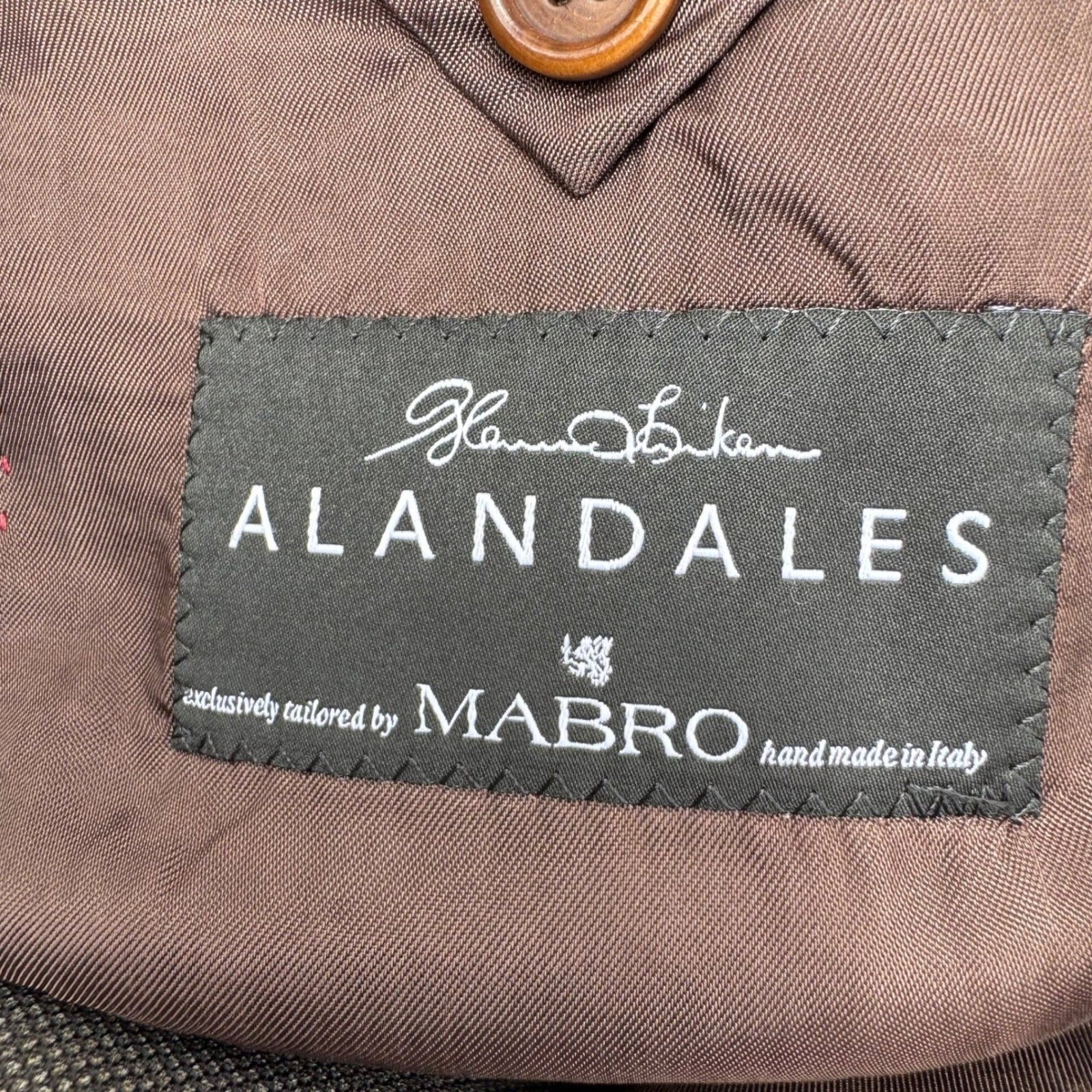 Mabro Alandales Mens 40R Super 130s Wool Blazer Brown Made Italy Luxury Office