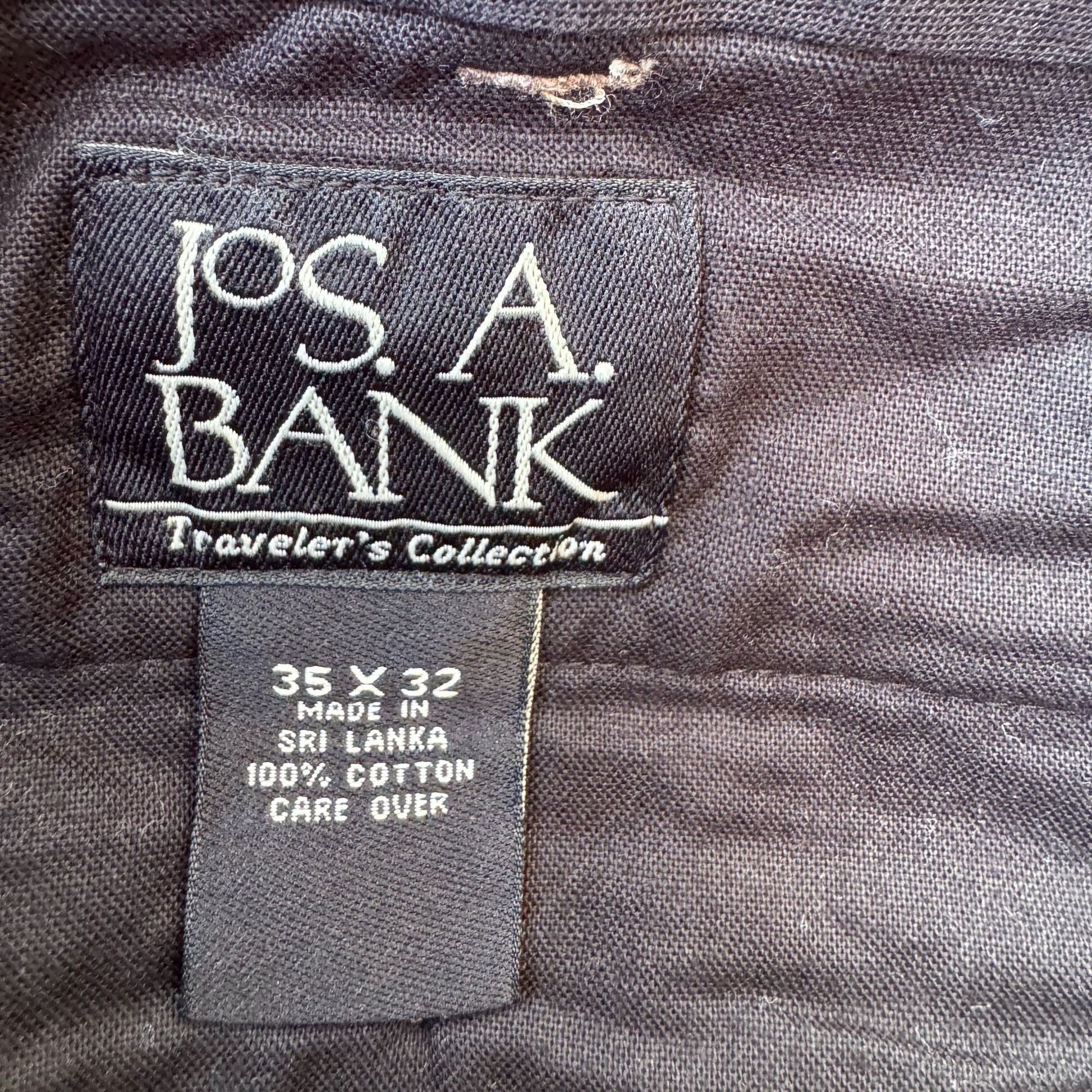 Jos. A. Bank Mens Travelers Collection Plaid Pleated Cuffed Dress Pants 34x32