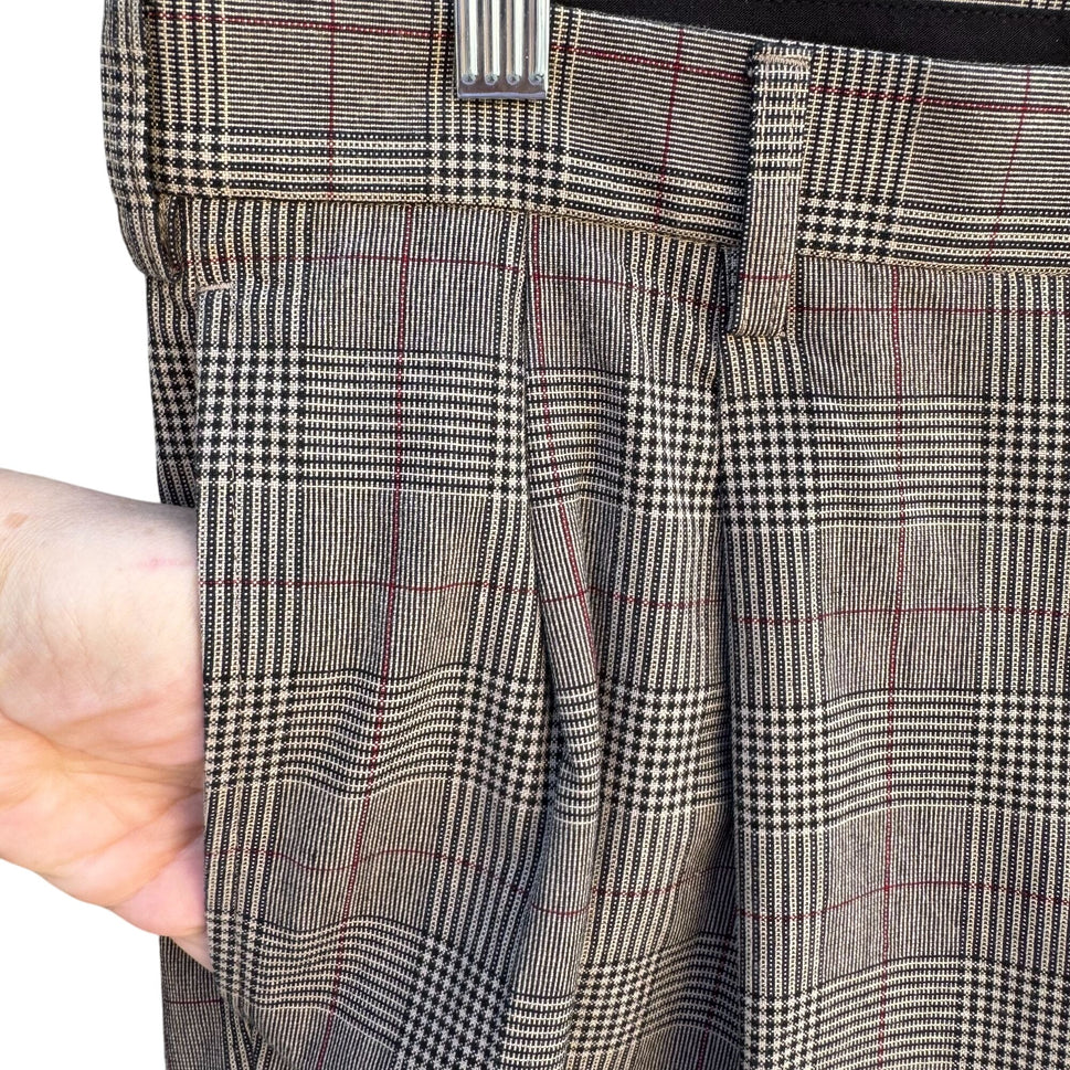 Jos. A. Bank Mens Travelers Collection Plaid Pleated Cuffed Dress Pants 34x32