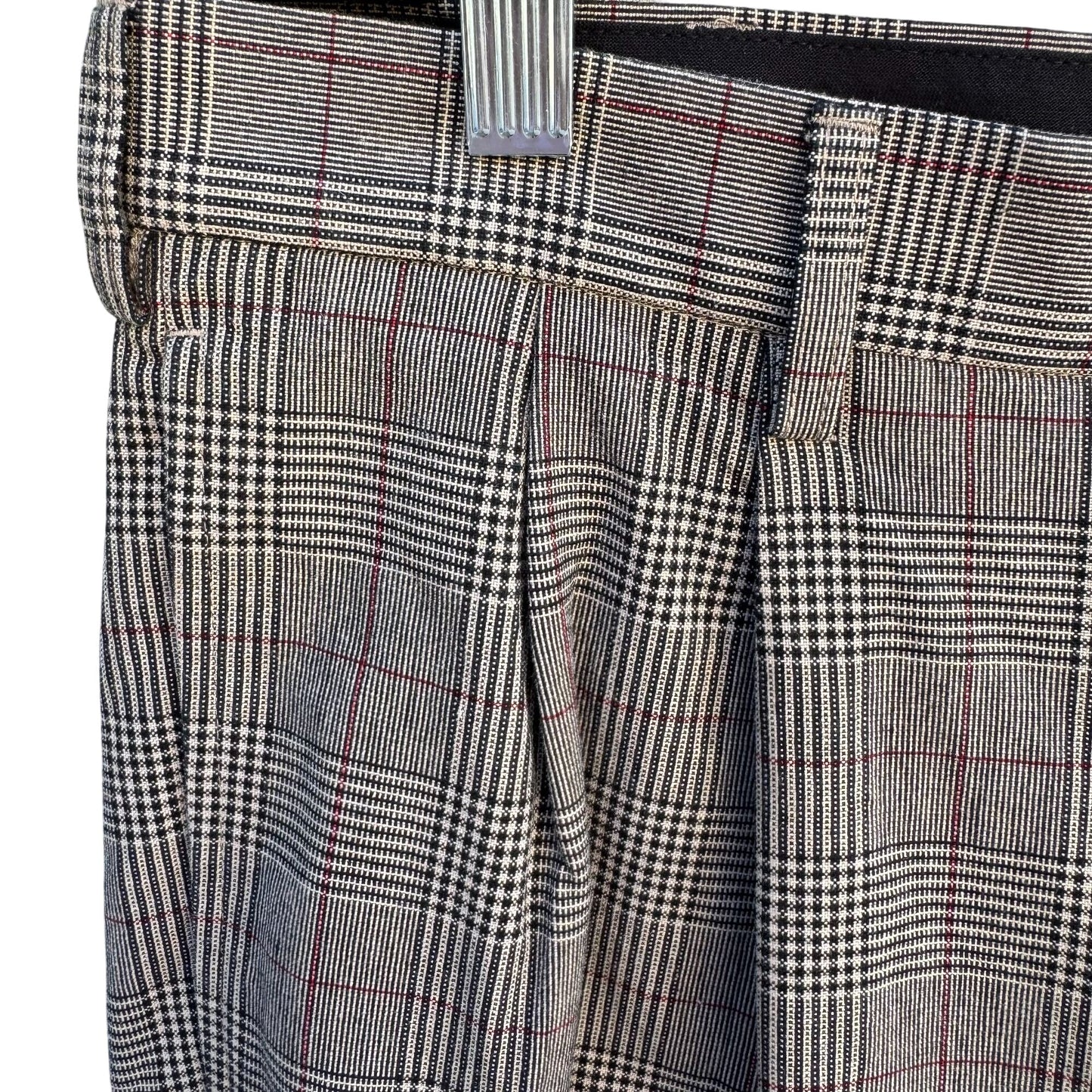 Jos. A. Bank Mens Travelers Collection Plaid Pleated Cuffed Dress Pants 34x32