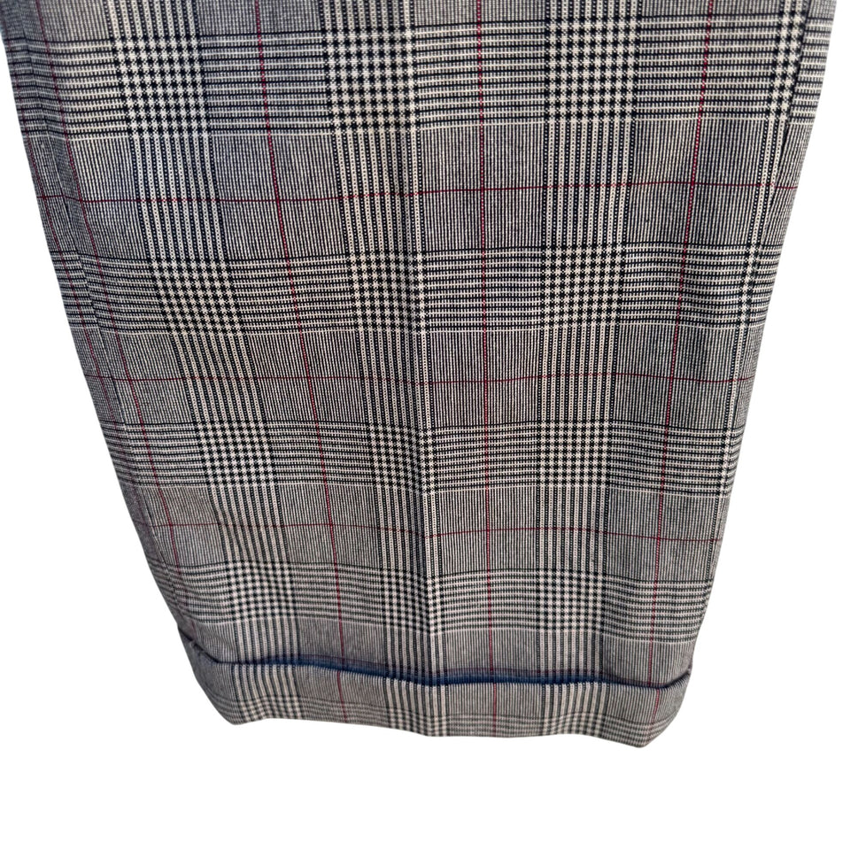 Jos. A. Bank Mens Travelers Collection Plaid Pleated Cuffed Dress Pants 34x32