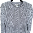 Switch Willi Smith Collection Vintage 90s Womens Gray Cable Knit Merino Wool Sweater L 3 image