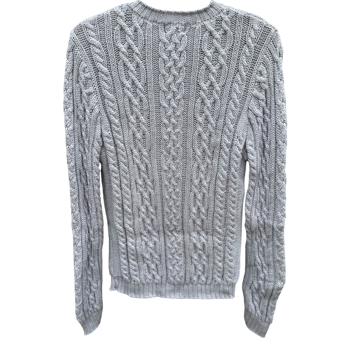 Willi Smith Collection Vintage 90s Womens Gray Cable Knit Merino Wool Sweater L