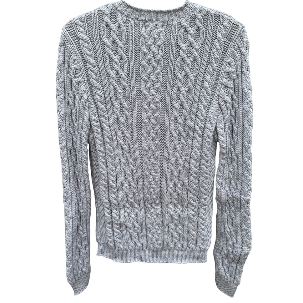 Willi Smith Collection Vintage 90s Womens Gray Cable Knit Merino Wool Sweater L