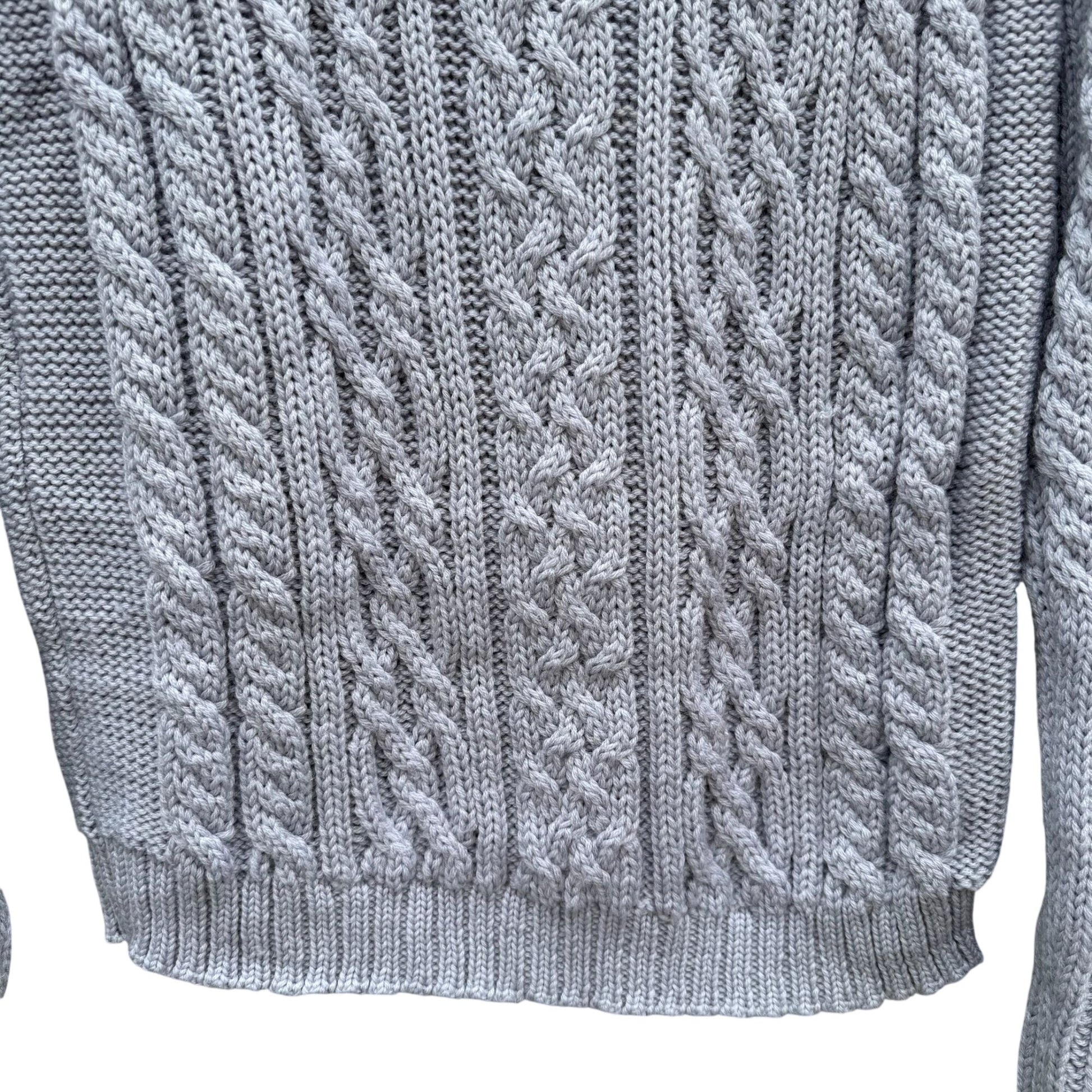Willi Smith Collection Vintage 90s Womens Gray Cable Knit Merino Wool Sweater L