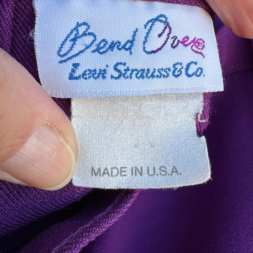 Bend Over Levi Strauss & Co Vintage 70s 80s Pleated Purple Womens Dress Pants