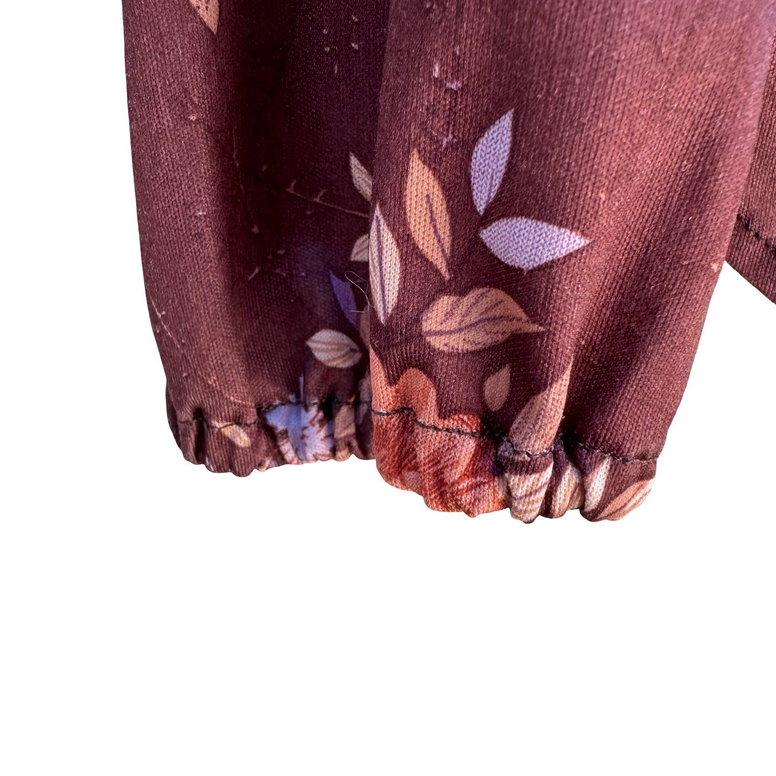 California Connection Vintage 70s Boho Cottagecore Brown Floral Prairie Blouse