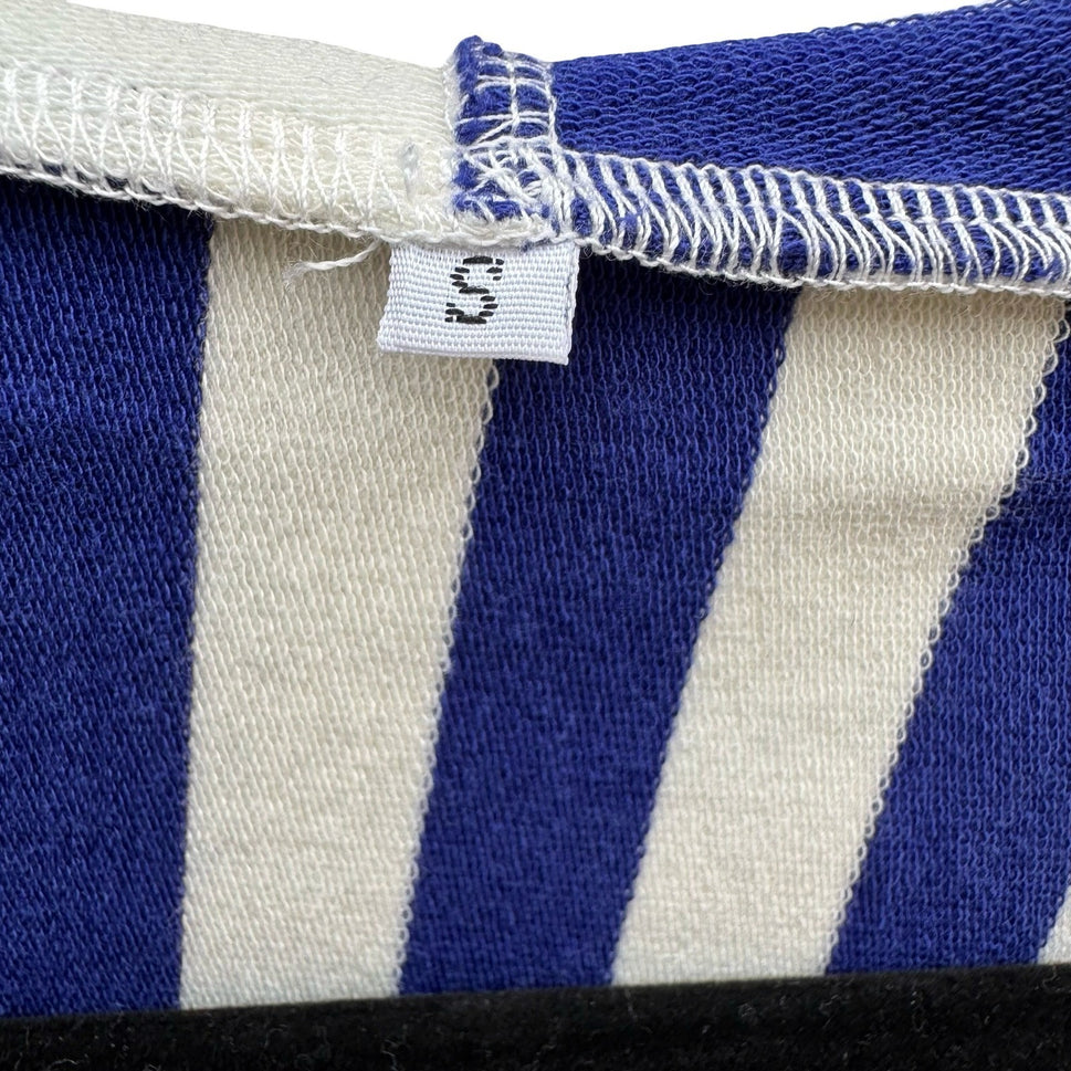 Nautical Sailor Blue White Striped Beachy French Girl Preppy Seaside Hoodie S