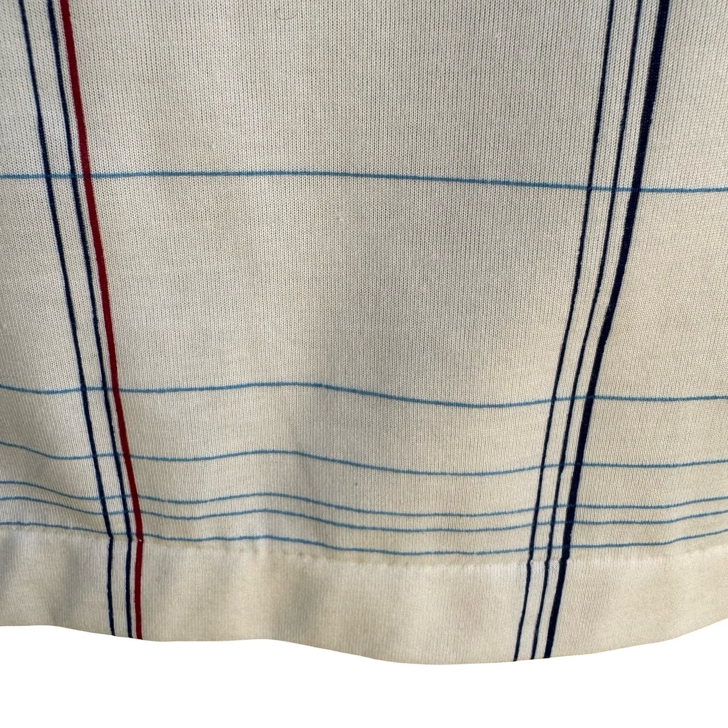 Midopa Korean Vintage 70s 80s Preppy Windowpane Plaid Knit Polo Shirt Mens M
