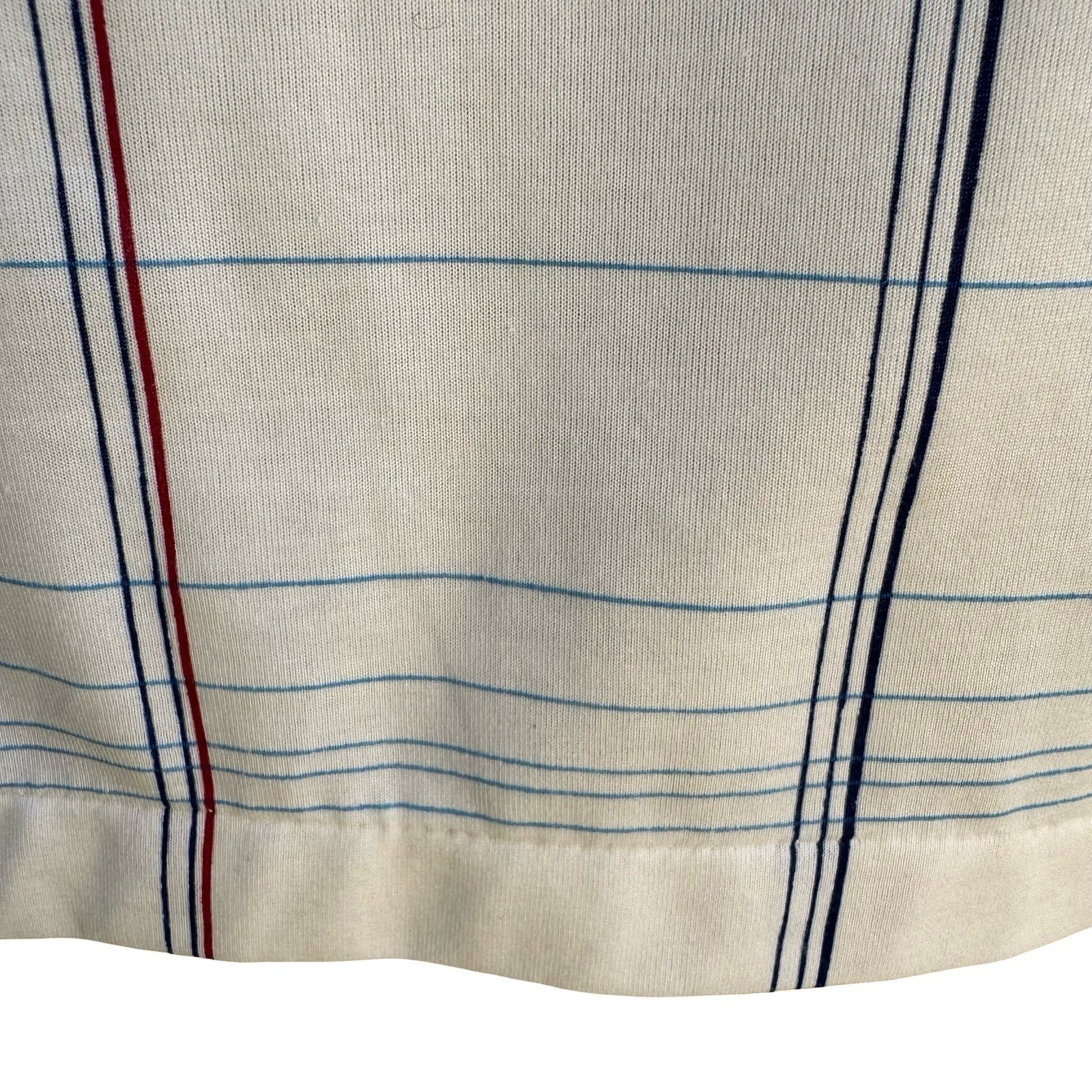 Midopa Korean Vintage 70s 80s Preppy Windowpane Plaid Knit Polo Shirt Mens M