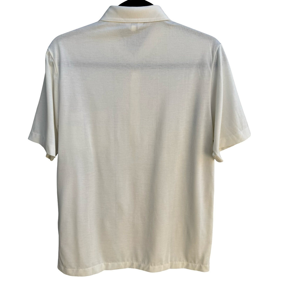 Midopa Korean Vintage 70s 80s Preppy Windowpane Plaid Knit Polo Shirt Mens M