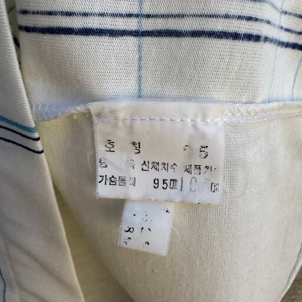 Midopa Korean Vintage 70s 80s Preppy Windowpane Plaid Knit Polo Shirt Mens M