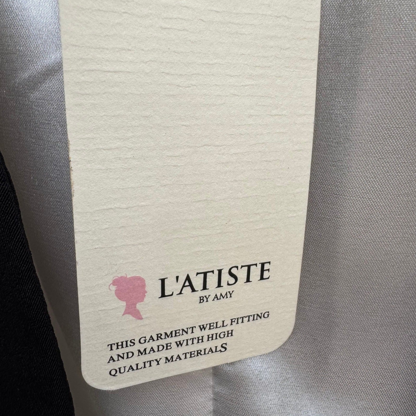 L'Atiste Amy Colorblock Open Front Zipper Tailored Blazer L NEW Professional