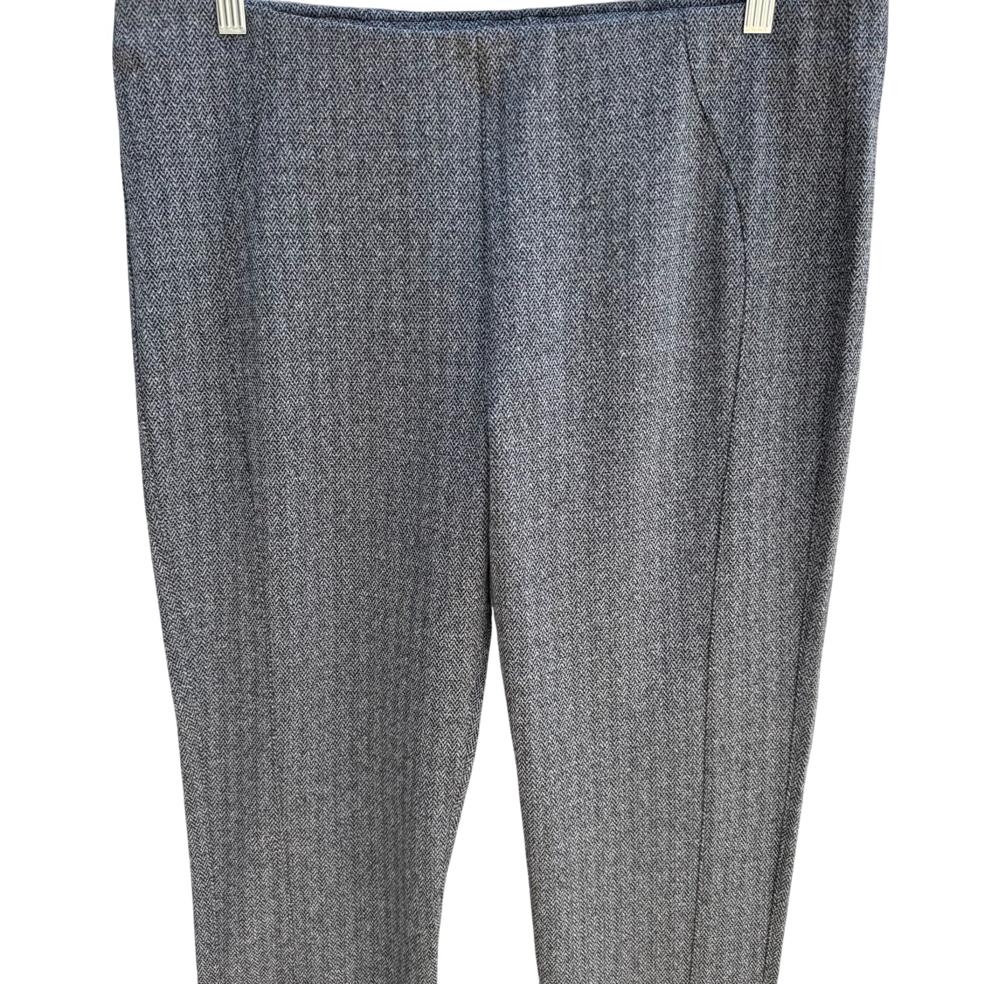 Saks Fifth Avenue Womens Herringbone Gray Stretch Dress Pants New Without Tag XL