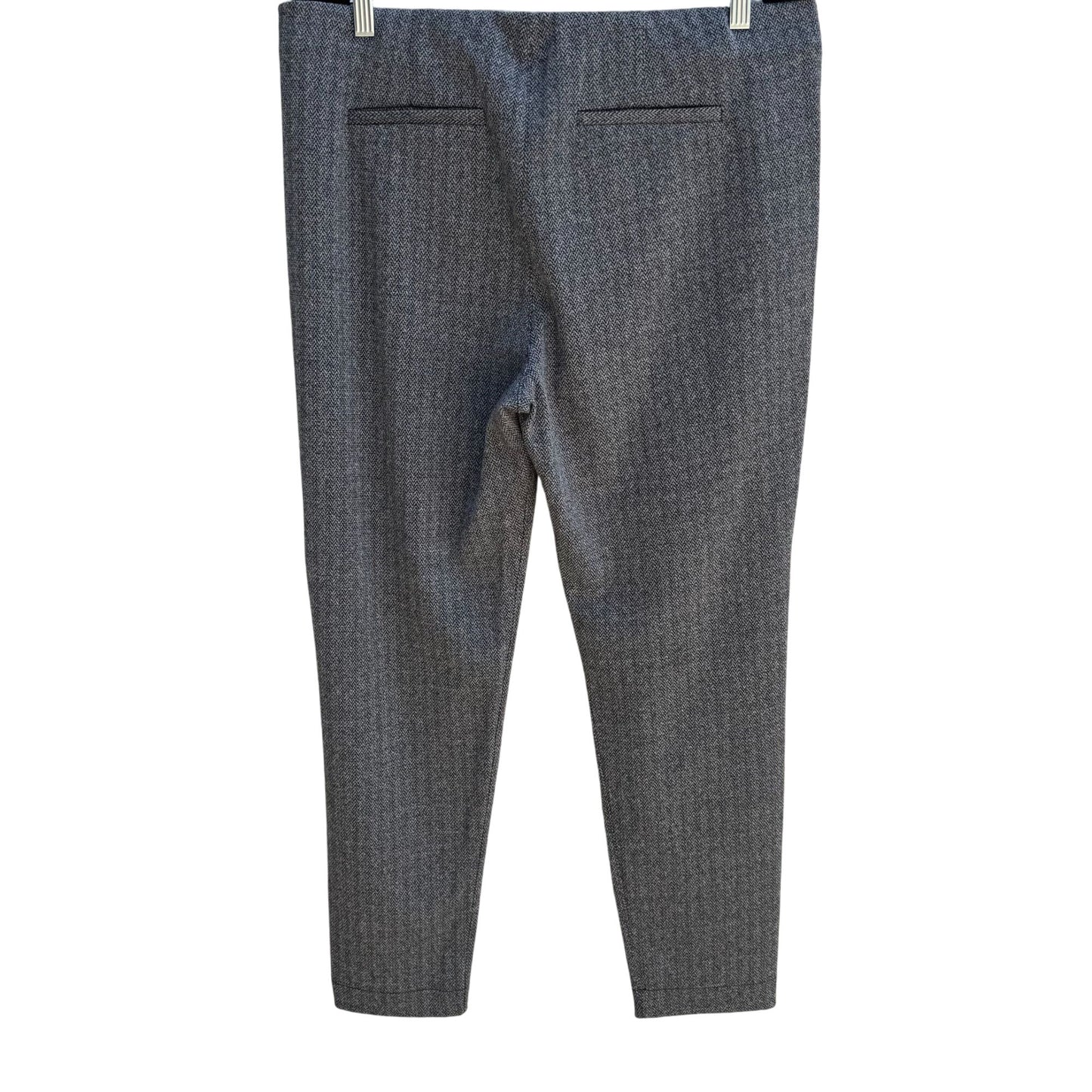 Saks Fifth Avenue Womens Herringbone Gray Stretch Dress Pants New Without Tag XL