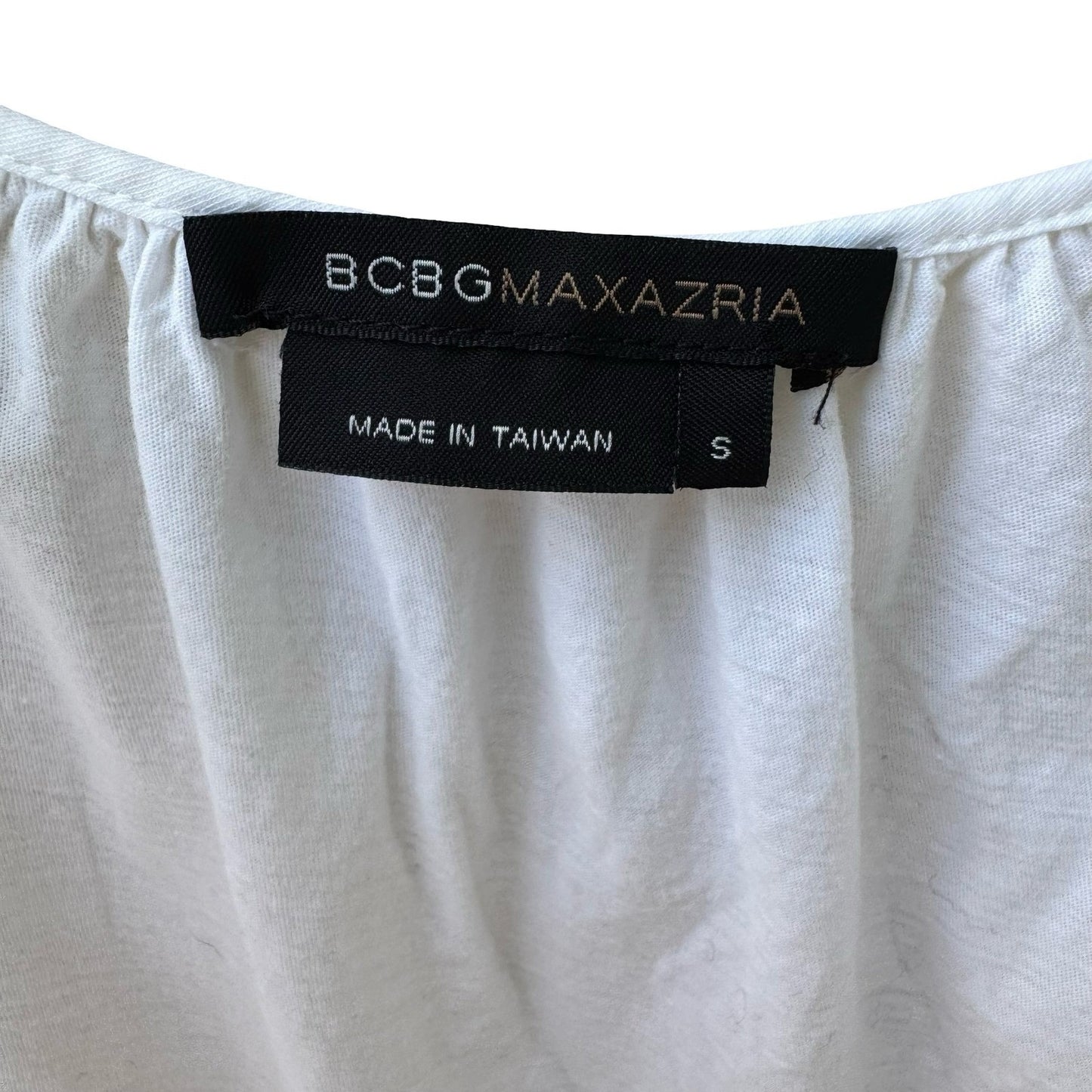 BCBG MAXAZRIA Coquette Balletcore Feminine Pima Cotton Ruffle Puff Sleeve Top S