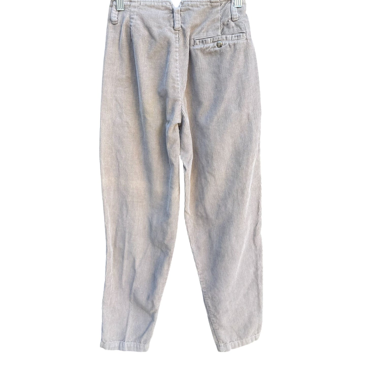 Lizsport Vintage 80s Womens Corduroy Pants 2P Beige High-Waisted Pleated Tapered