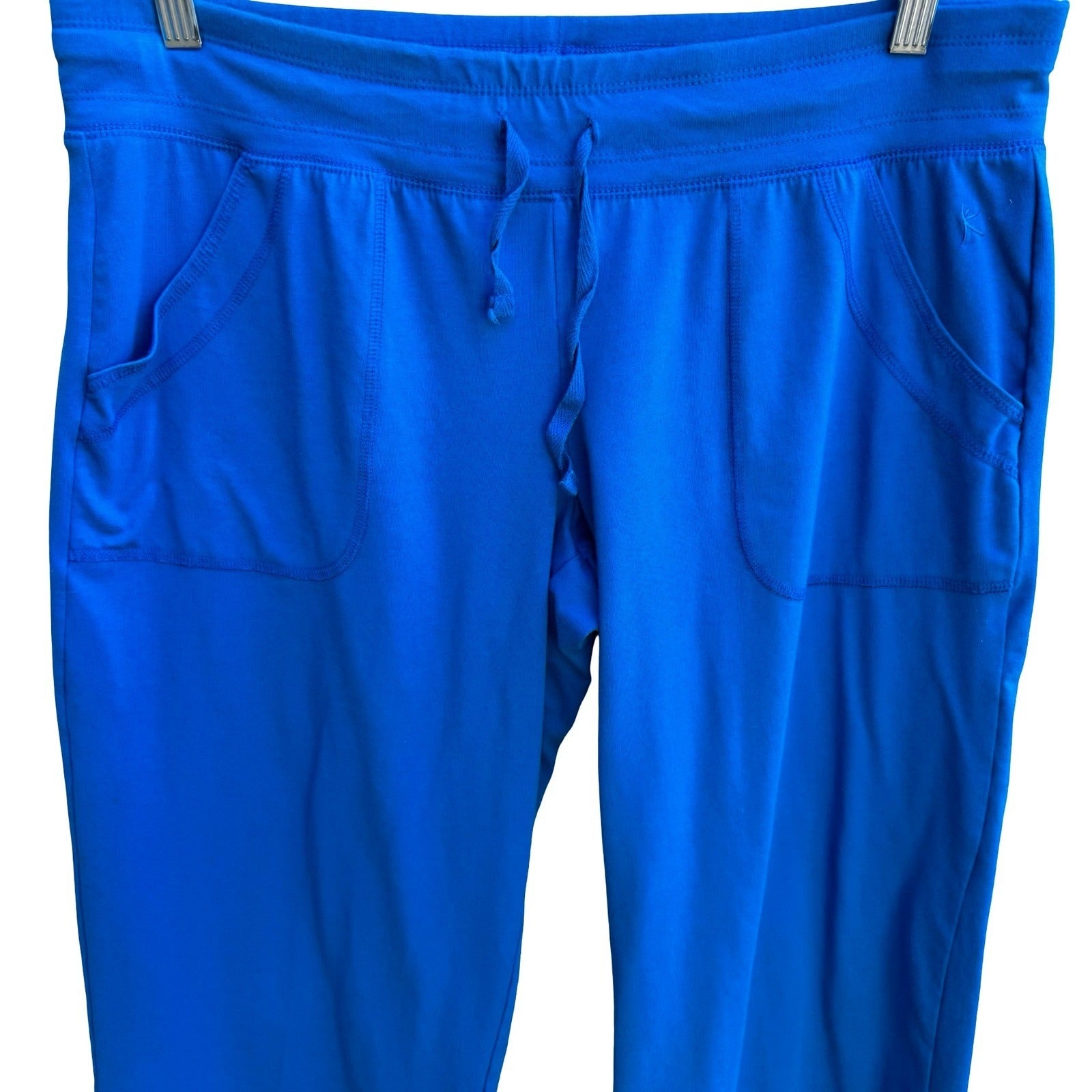 Danskin Now Athleisure Yoga Workout Loungewear Relaxed Fit Capri Pants Blue L