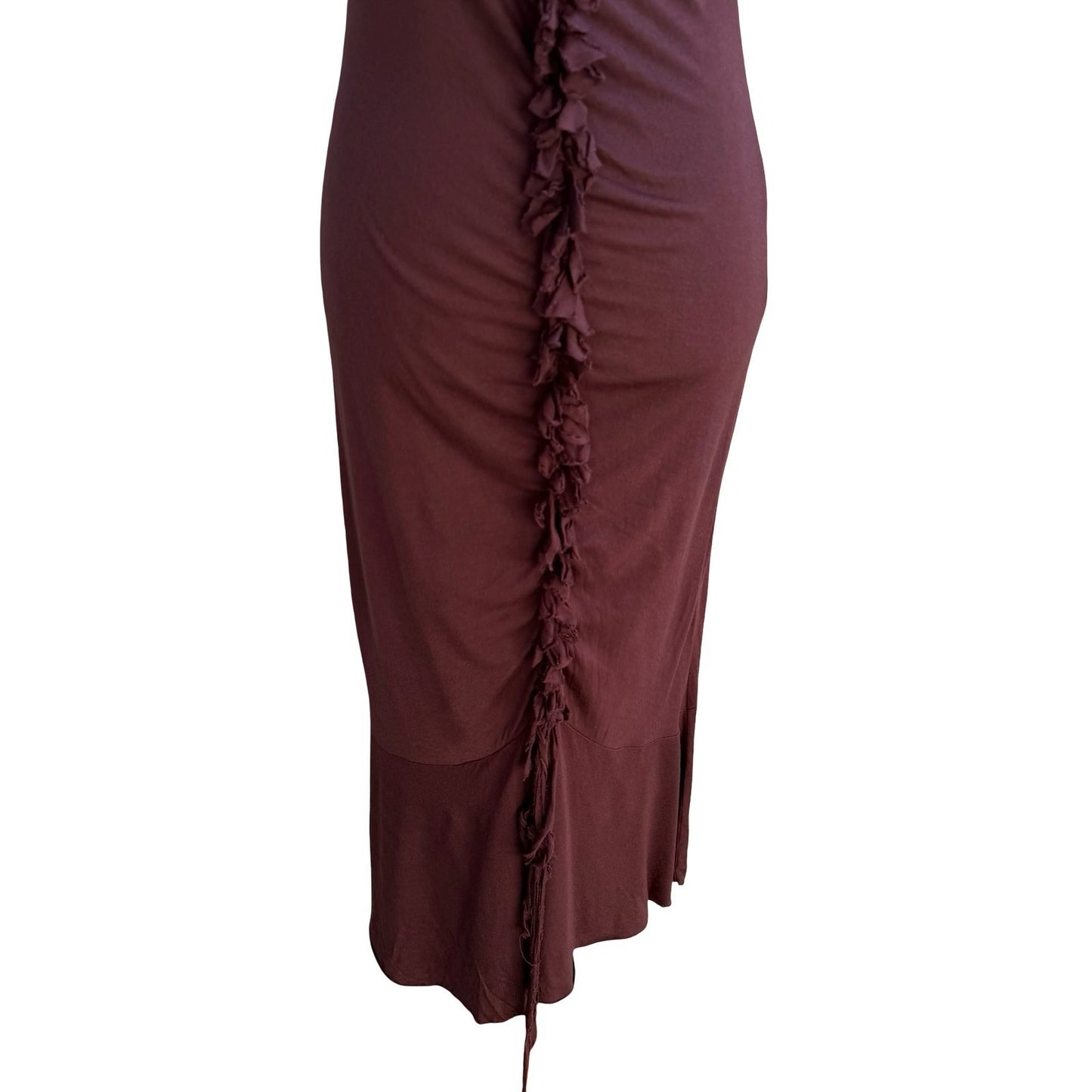 Poleci Y2K Whimsigoth Romantic Fairycore Ruffle Sleeveless Bodycon Midi Dress S