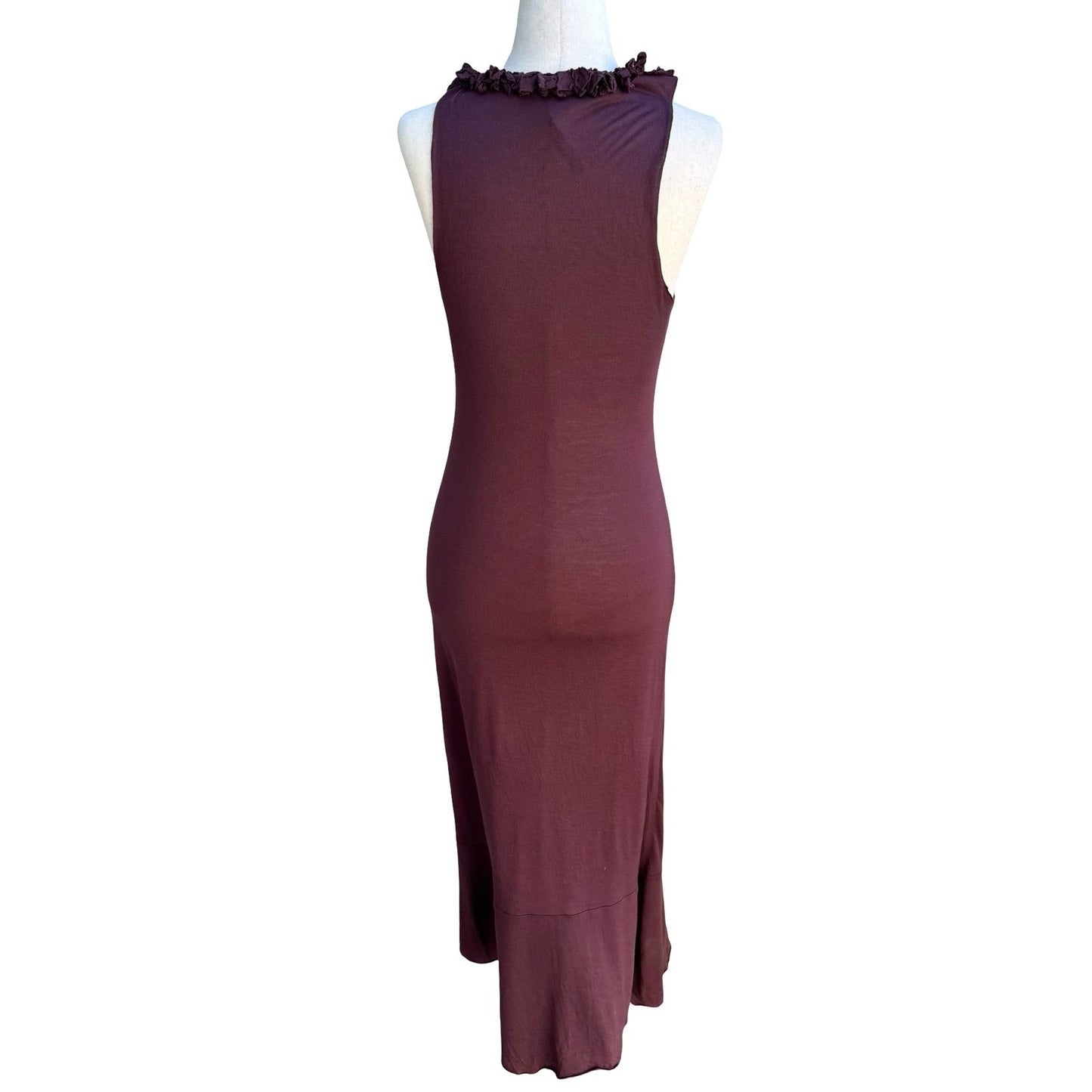 Poleci Y2K Whimsigoth Romantic Fairycore Ruffle Sleeveless Bodycon Midi Dress S