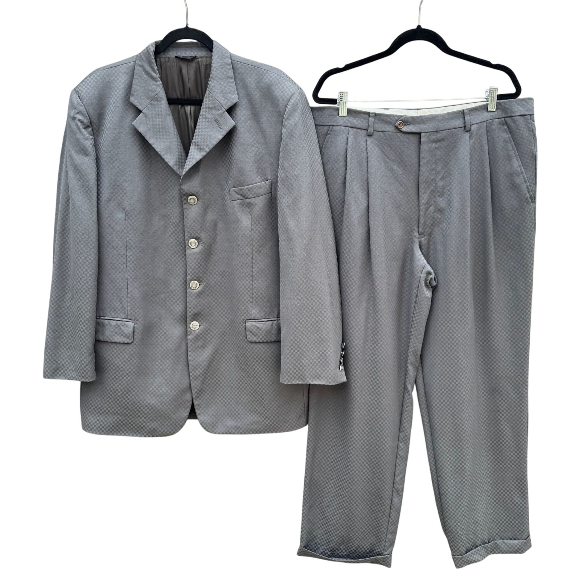 Vintage M2 Vintage Italian Super 100s Checkered Gray Tessilstrona Blazer Pants
