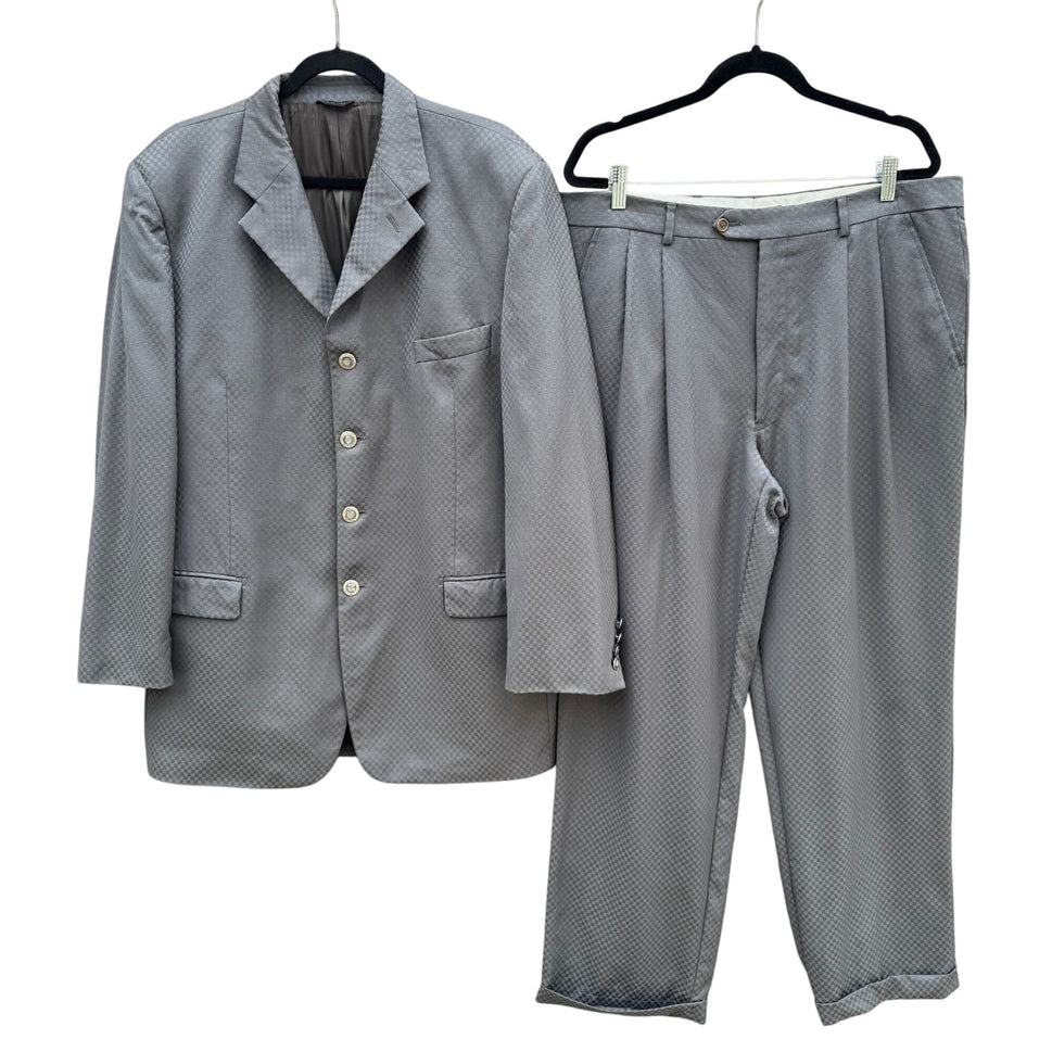 Vintage M2 Vintage Italian Super 100s Checkered Gray Tessilstrona Blazer Pants