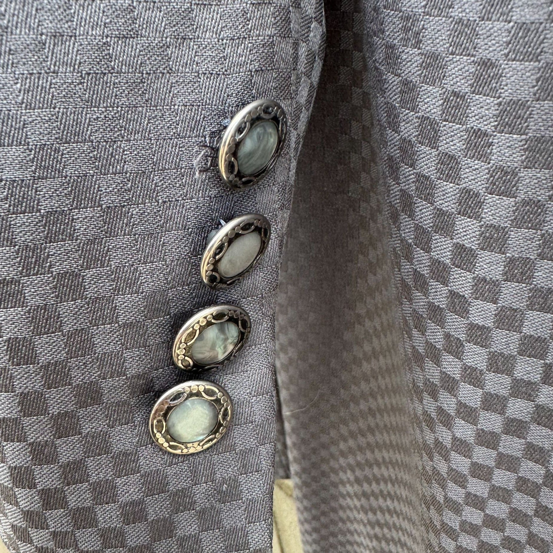 Vintage M2 Vintage Italian Super 100s Checkered Gray Tessilstrona Blazer Pants